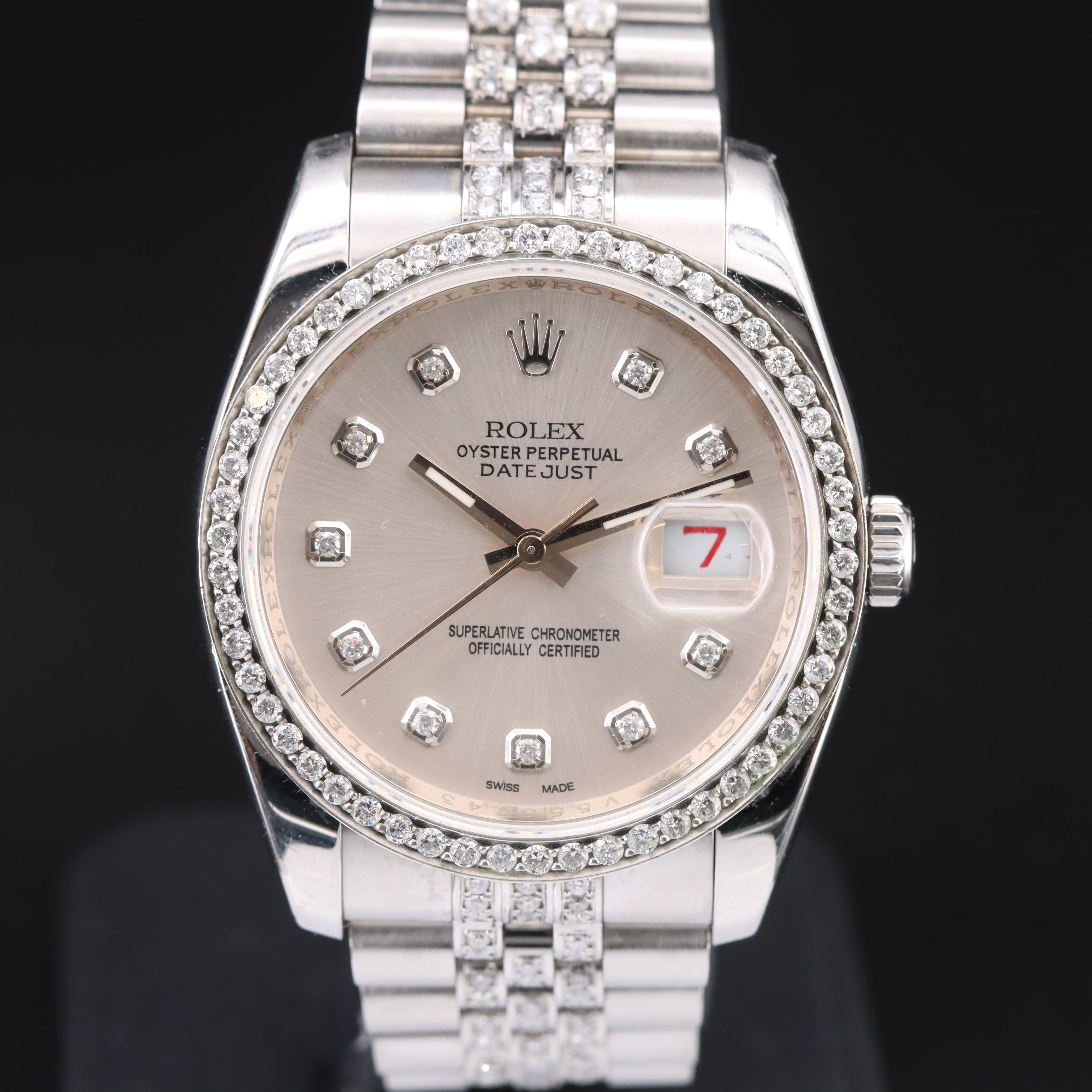 2009 Rolex Oyster Perpetual 2.01 CTW Diamond Datejust Watch