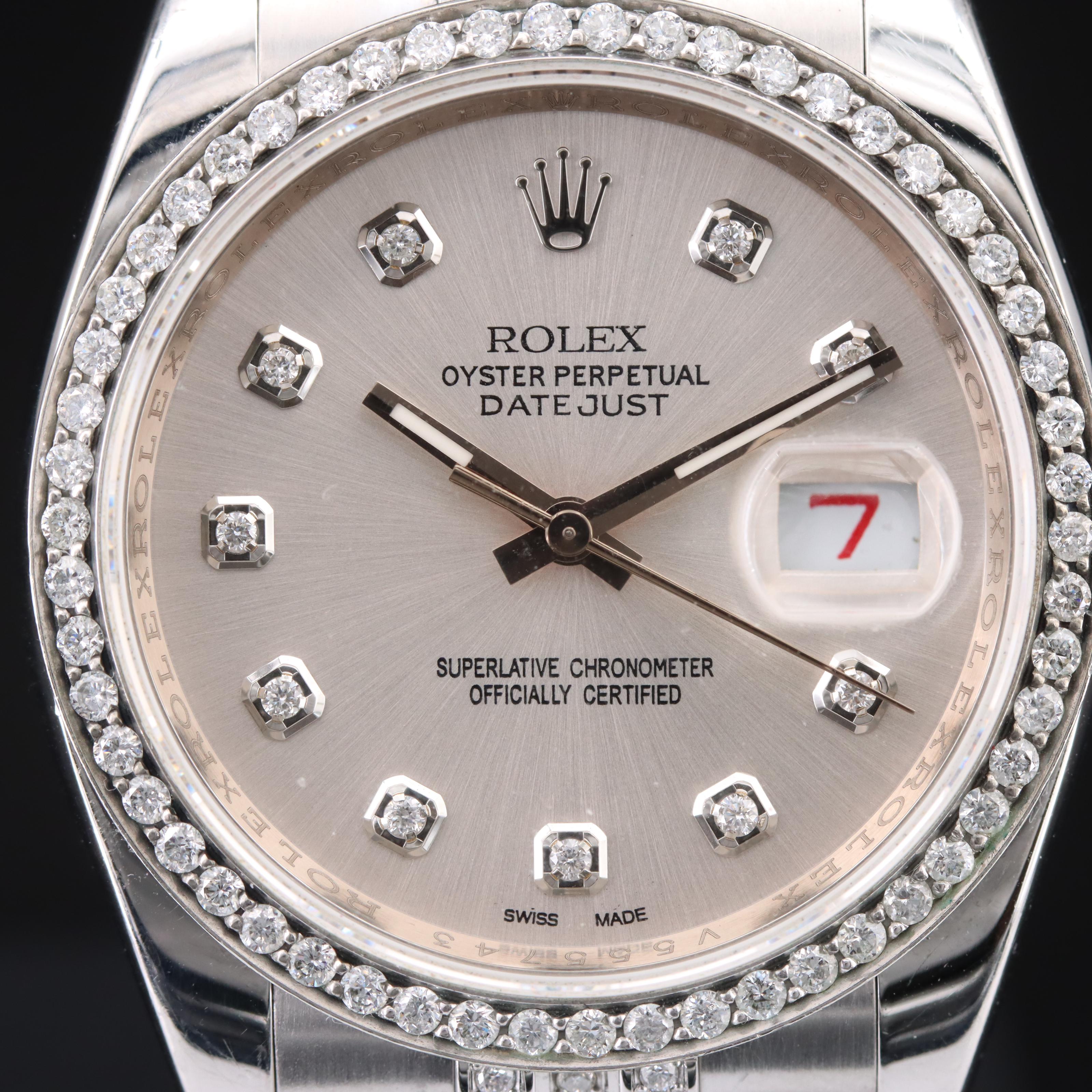 2009 Rolex Oyster Perpetual 2.01 CTW Diamond Datejust Watch
