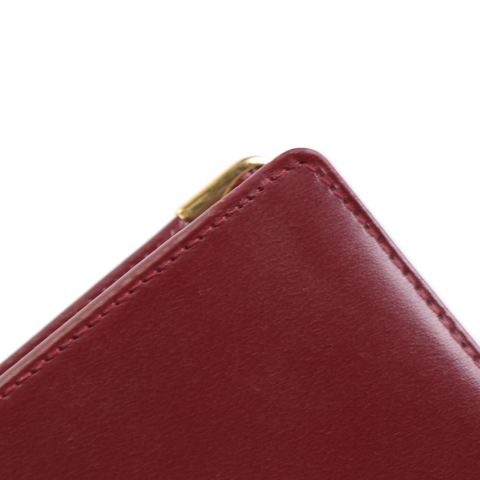 Cartier Bifold Wallet in Burgundy Leather with Box