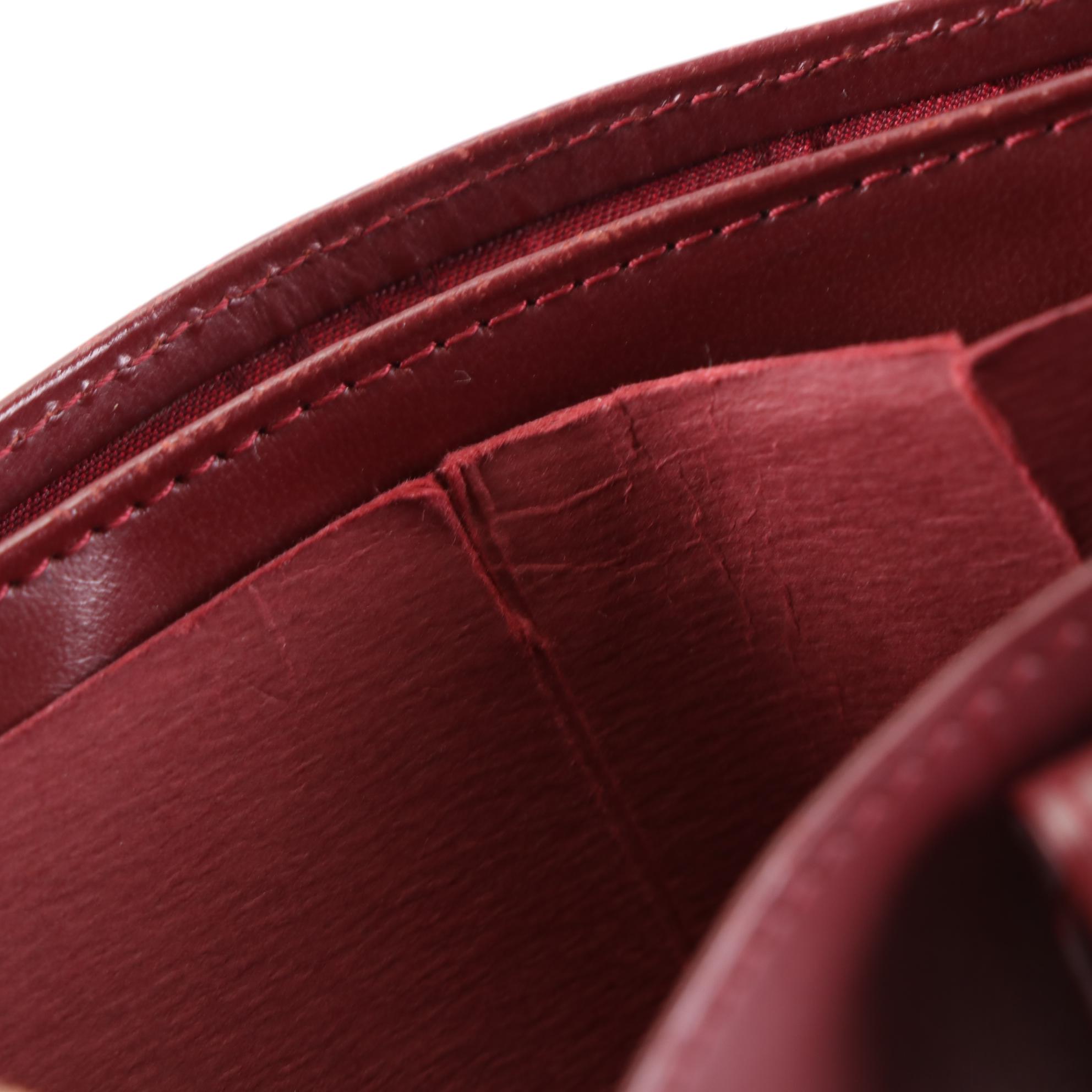 Cartier Bifold Wallet in Burgundy Leather with Box