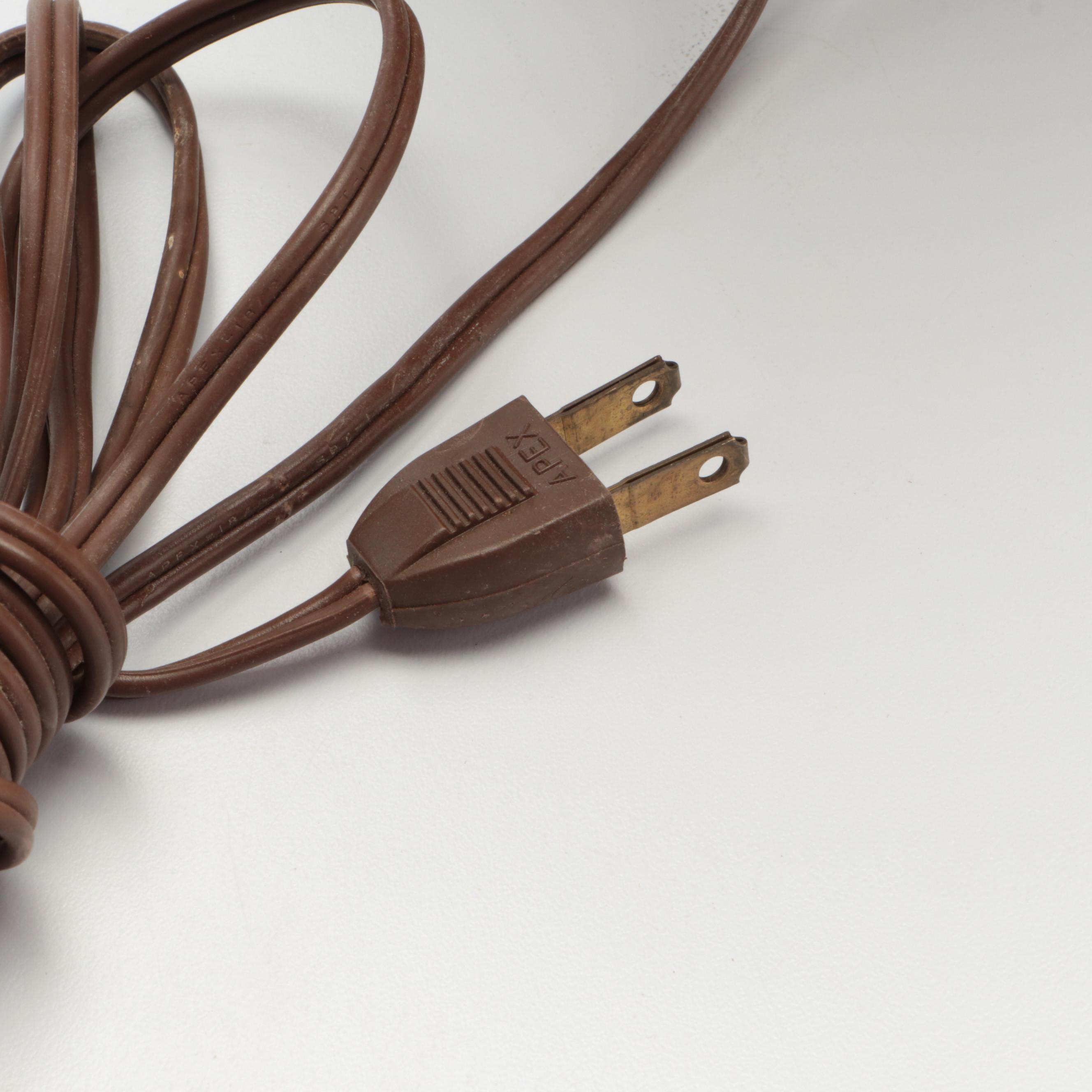 Chinese Garden Motif Transfer Decorated Ceramic Table Lamp