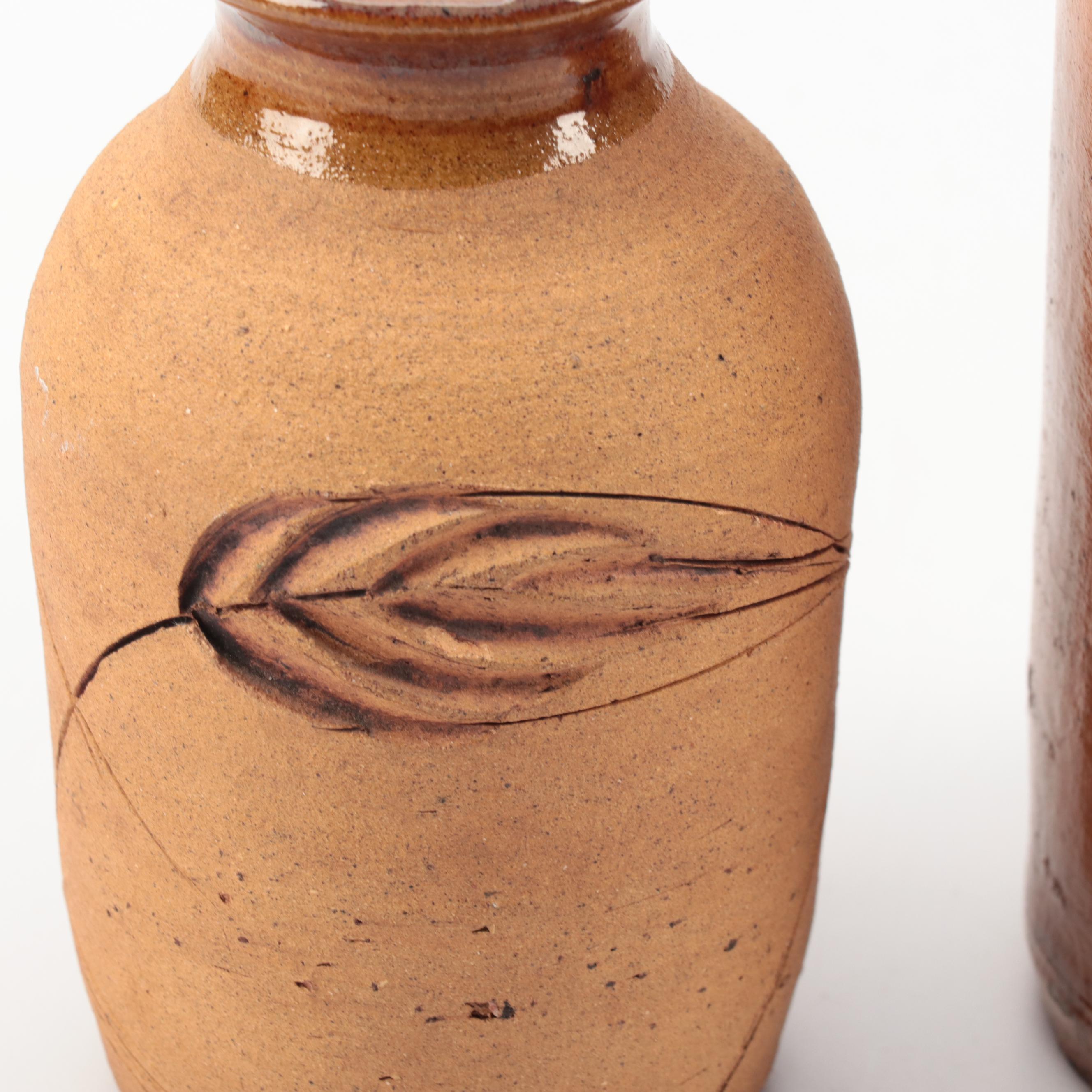 Antique Apollinaris Mineral Water Bottle, Signed Art Pottery Vase, and More