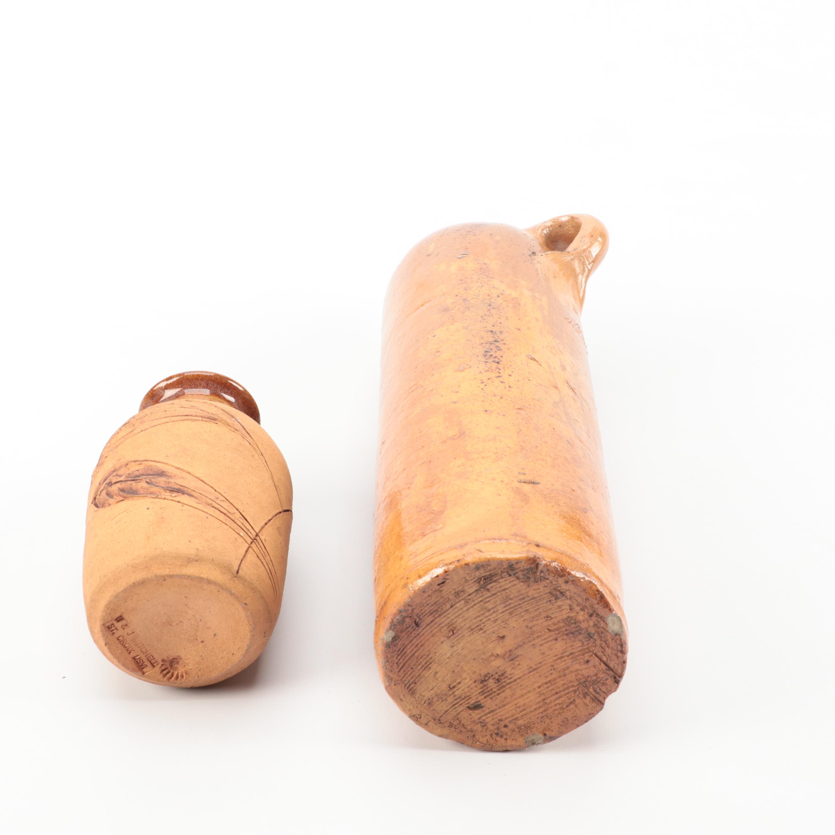 Antique Apollinaris Mineral Water Bottle, Signed Art Pottery Vase, and More