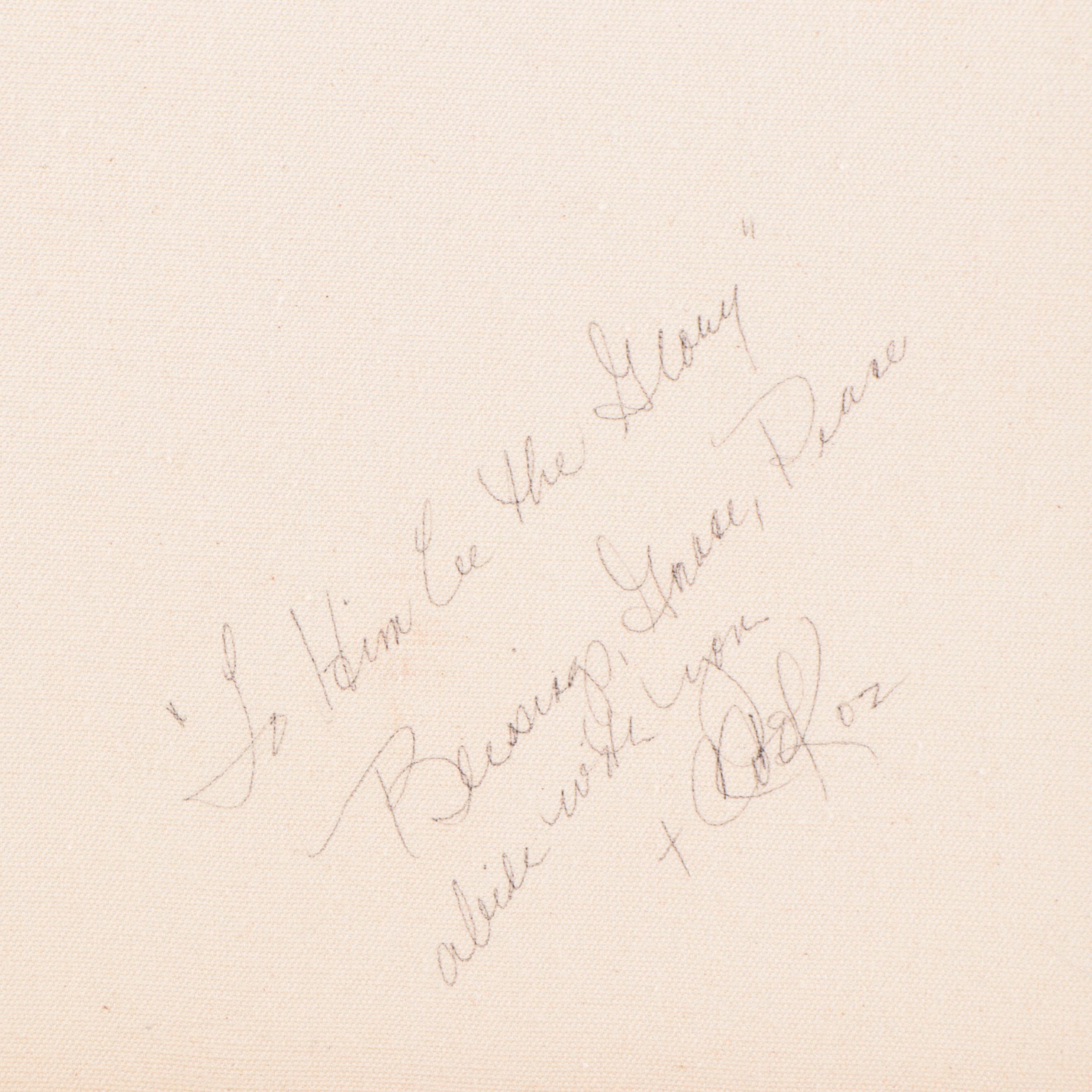 C. Cook Still Life Oil Painting "To Him Be The Glory," 2002