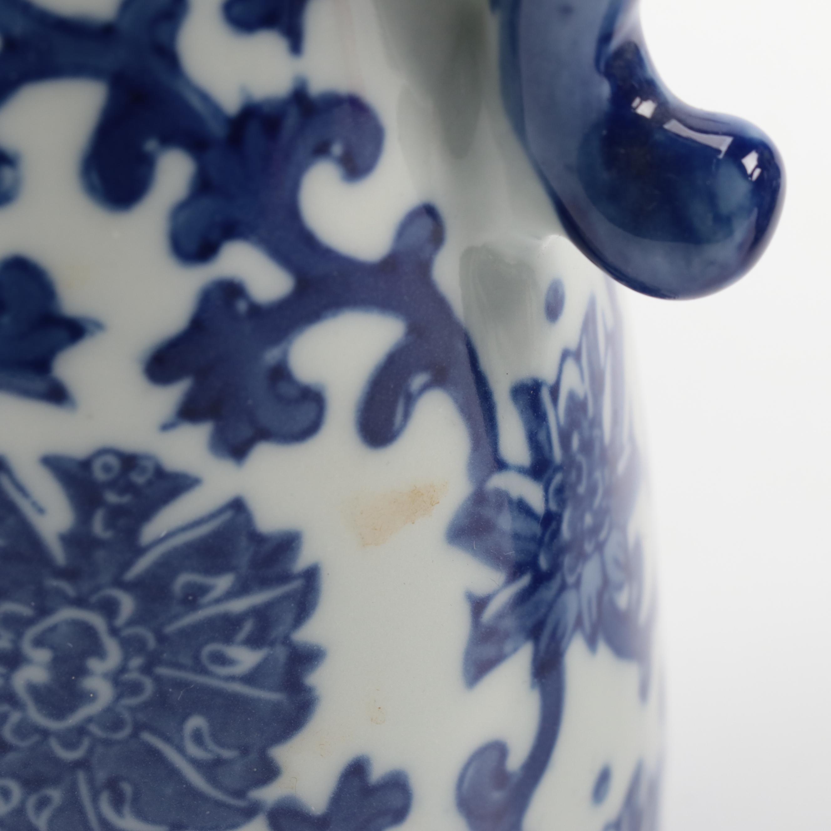 Bombay Co. Chinese Blue and Porcelain Jar with Other Vases and Teapot