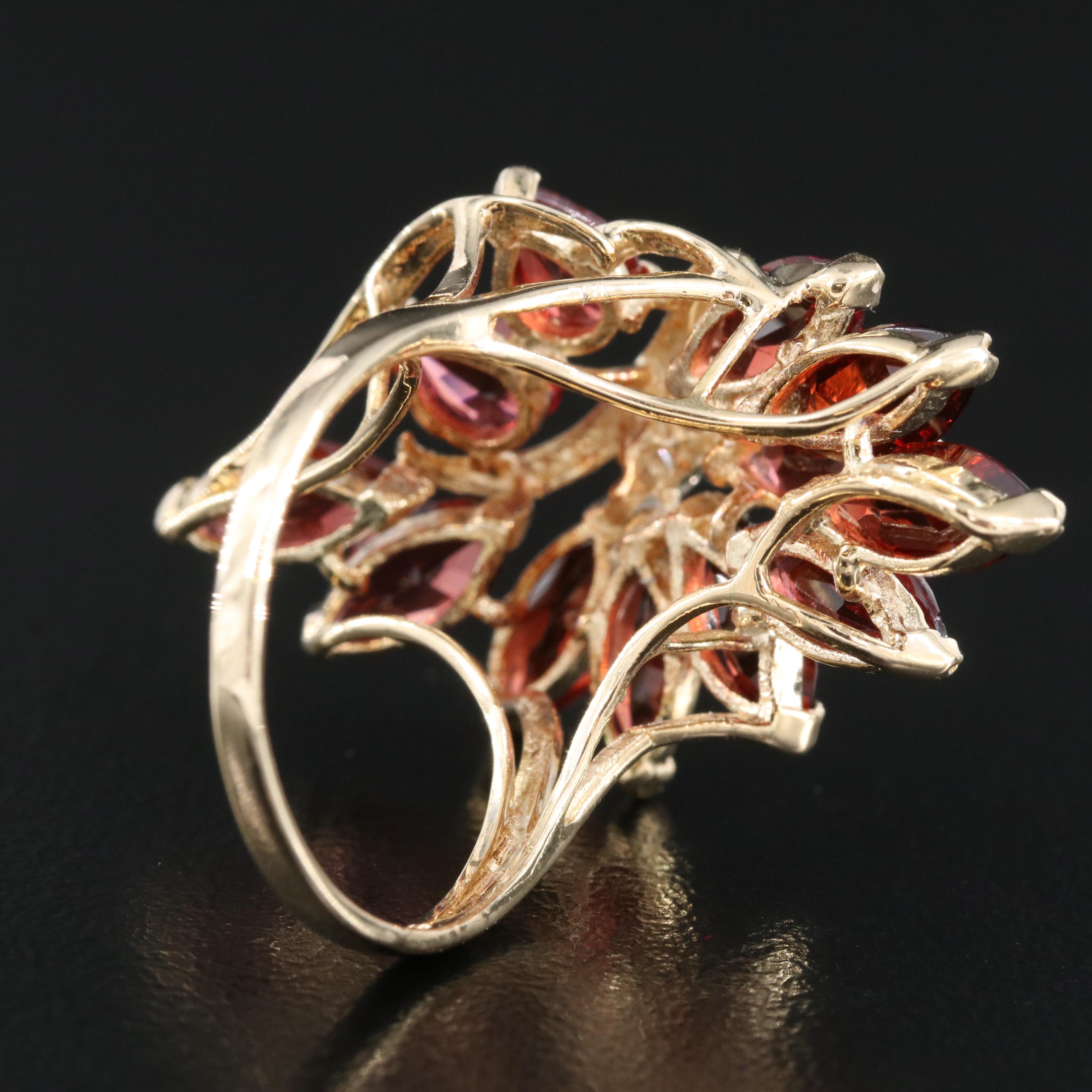 14K Garnet and Diamond Ring