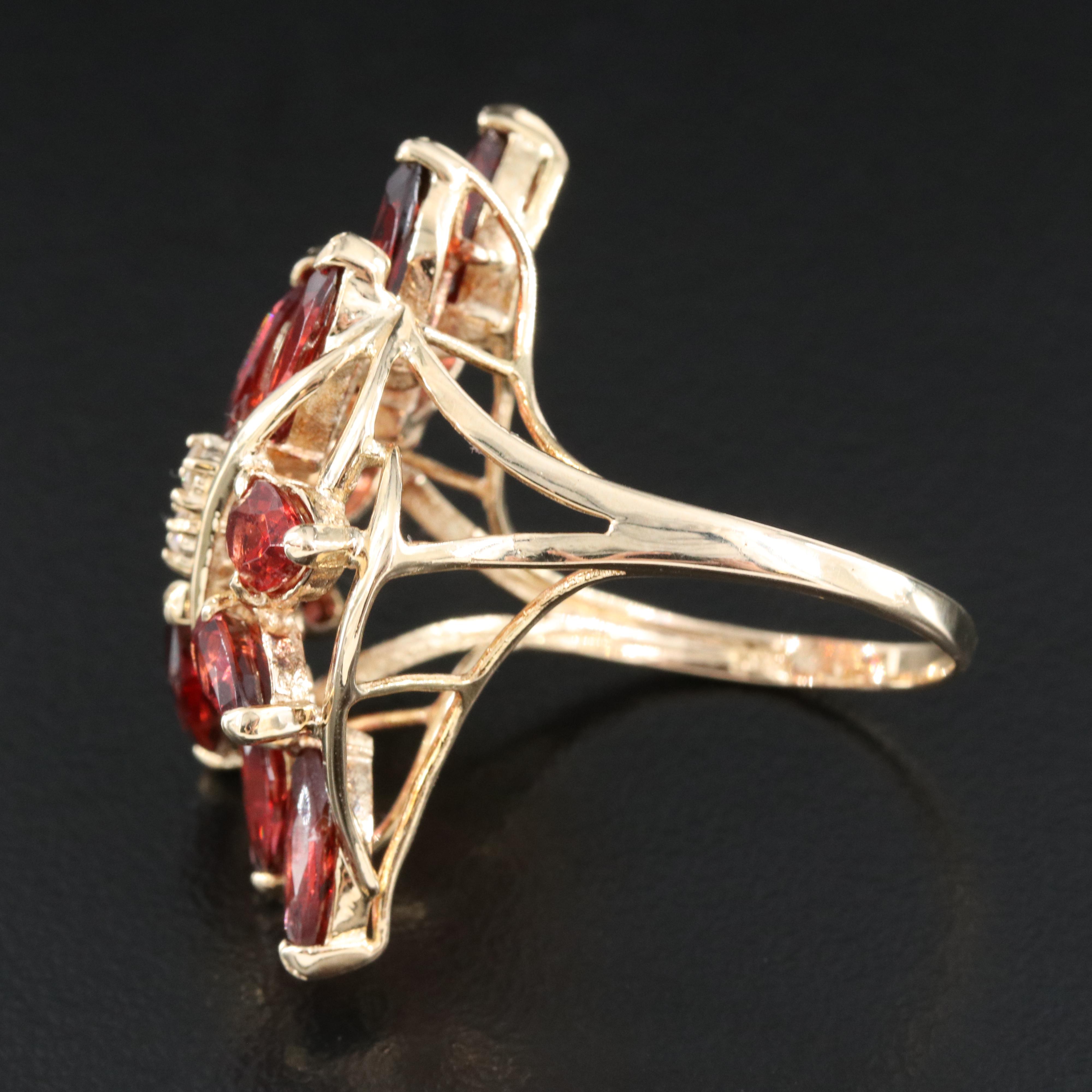 14K Garnet and Diamond Ring