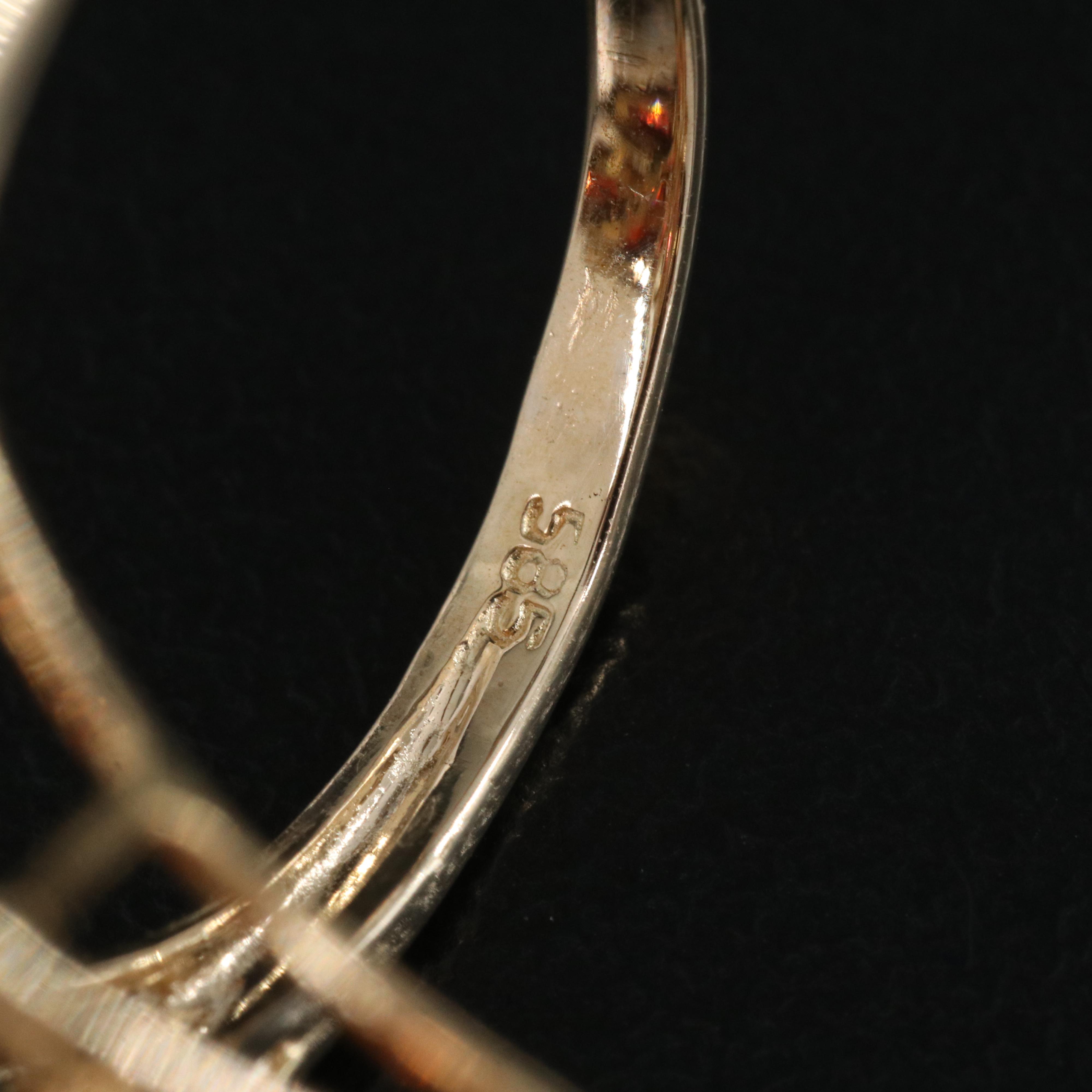 14K Garnet and Diamond Ring