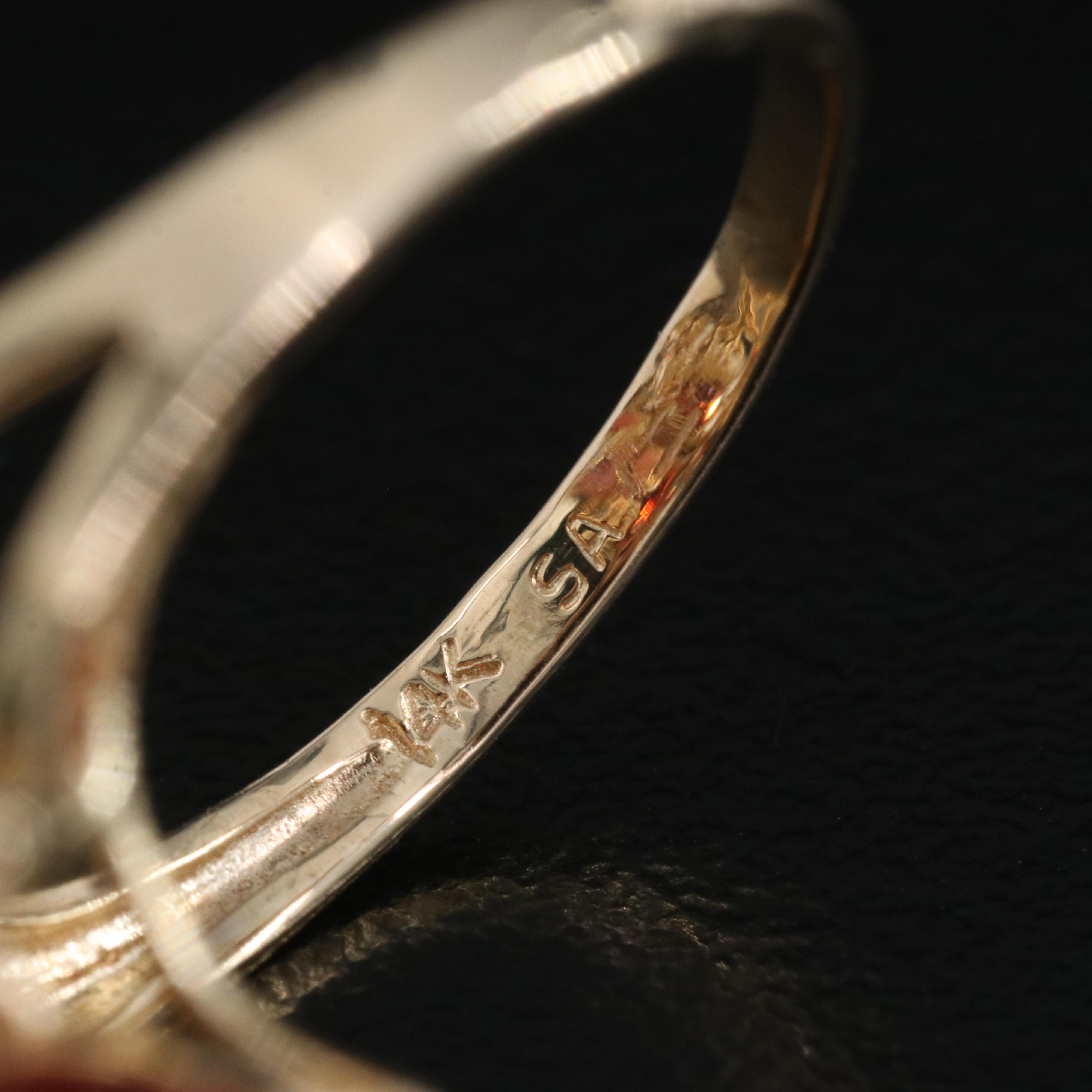 14K Garnet and Diamond Ring