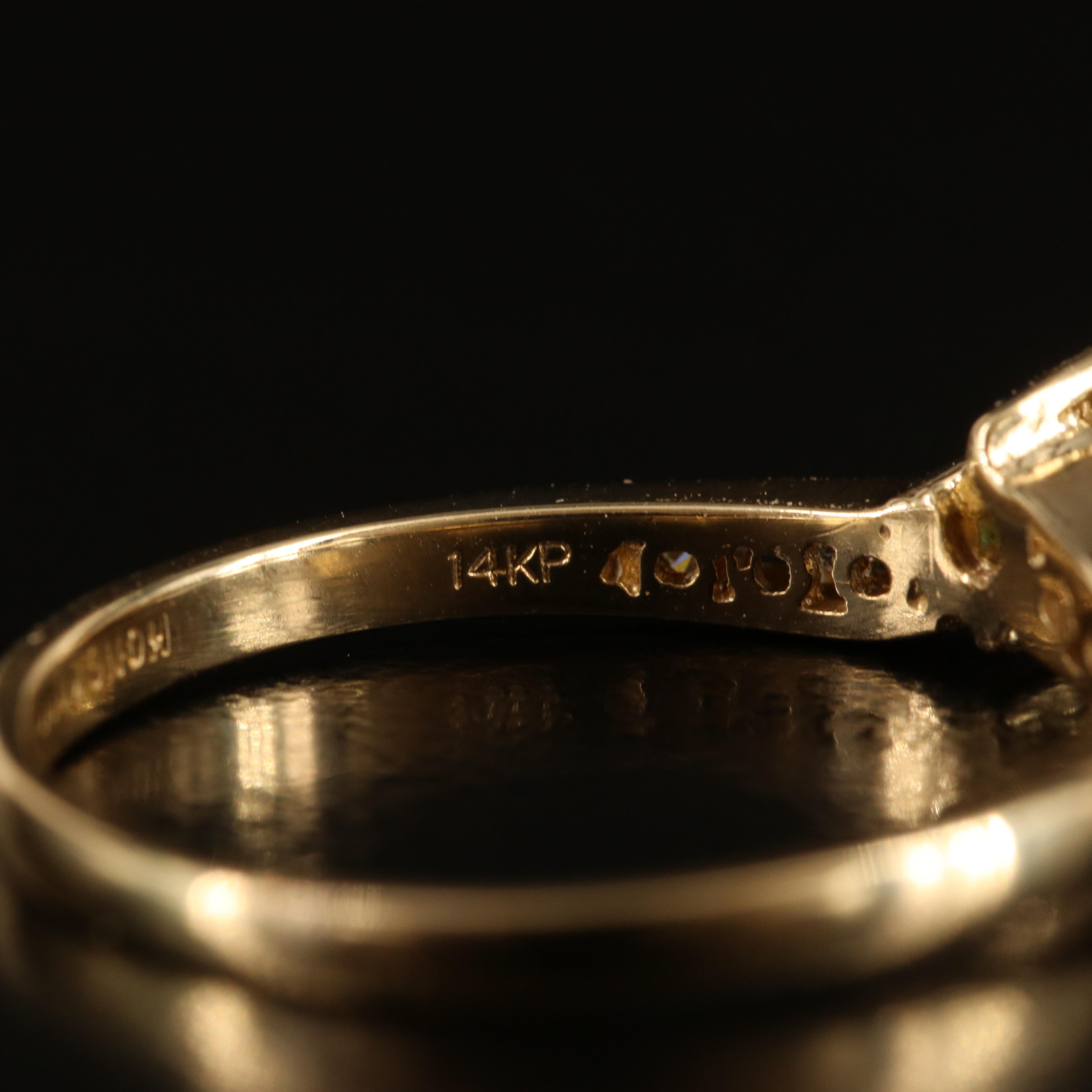 14K Emerald and Diamond Ring