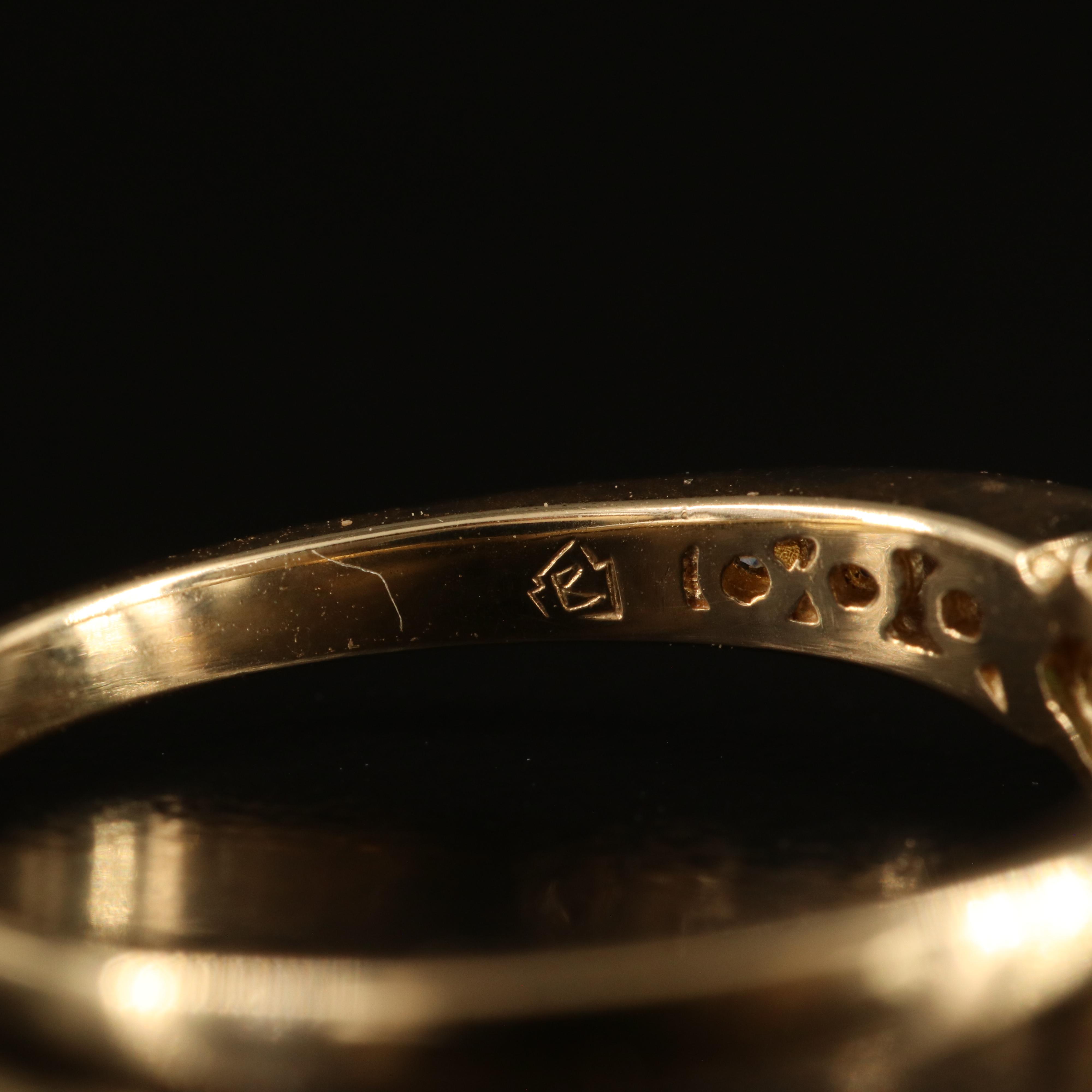 14K Emerald and Diamond Ring