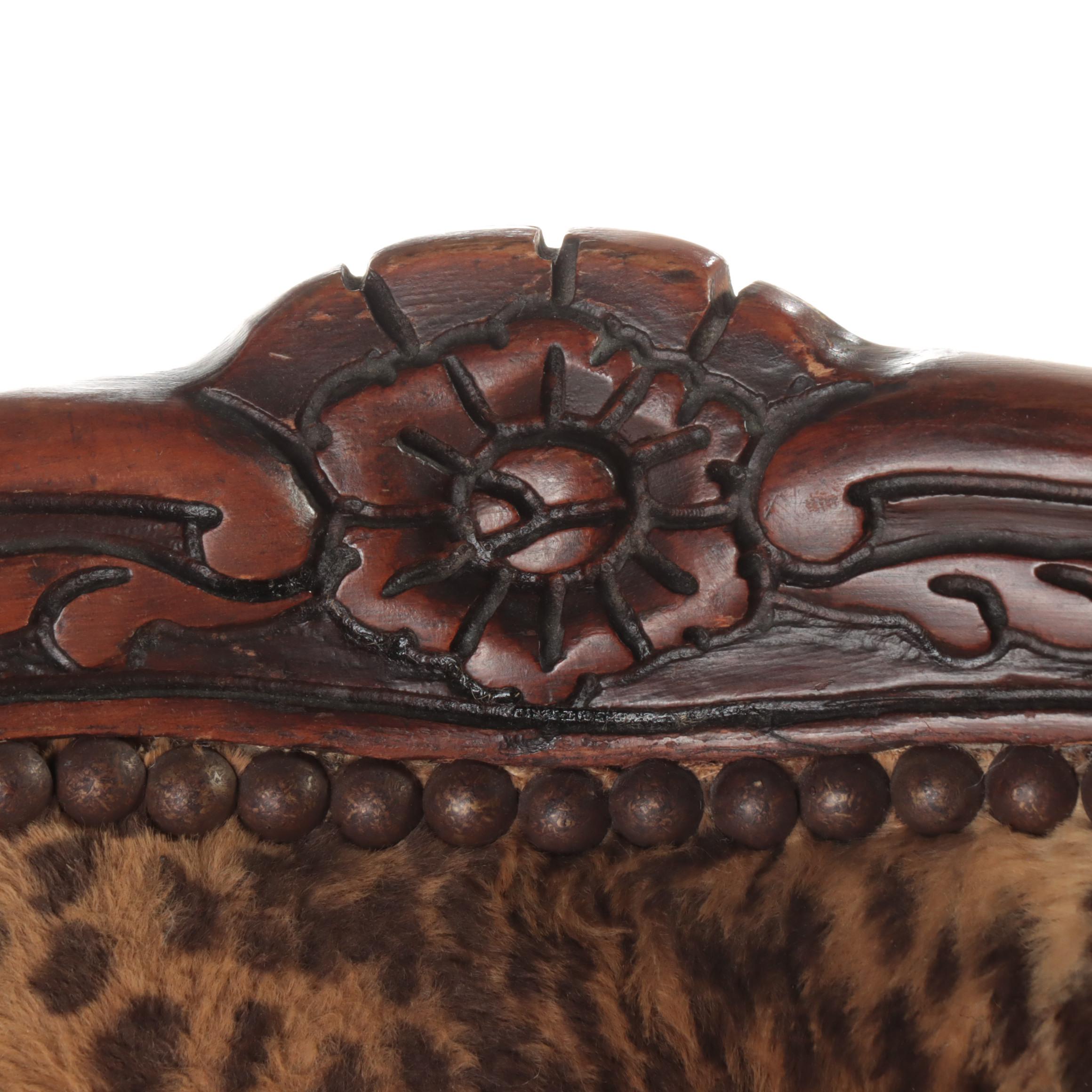 Rococo Revival Custom-Upholstered Carved Wooden Fauteuil Armchair