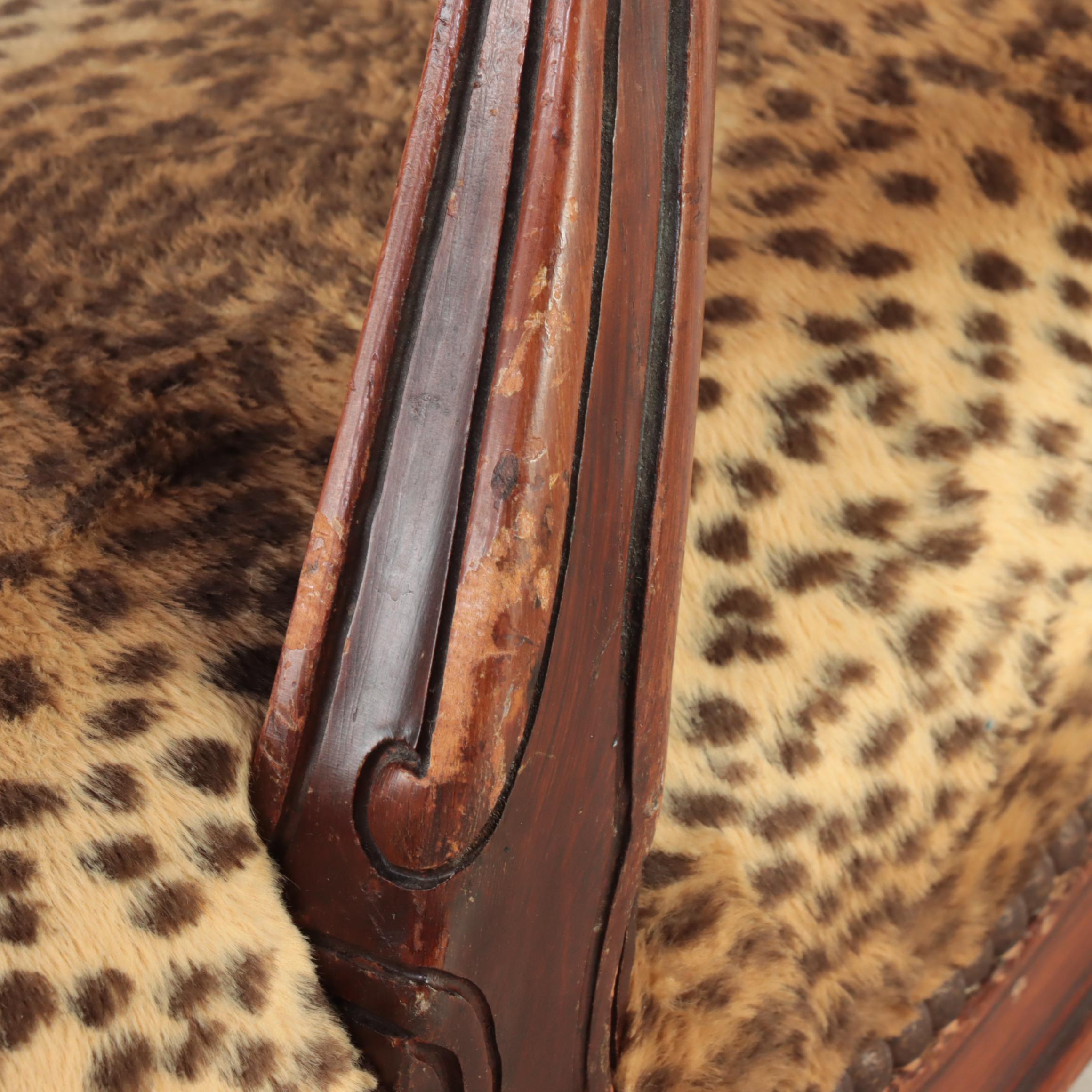 Rococo Revival Custom-Upholstered Carved Wooden Fauteuil Armchair