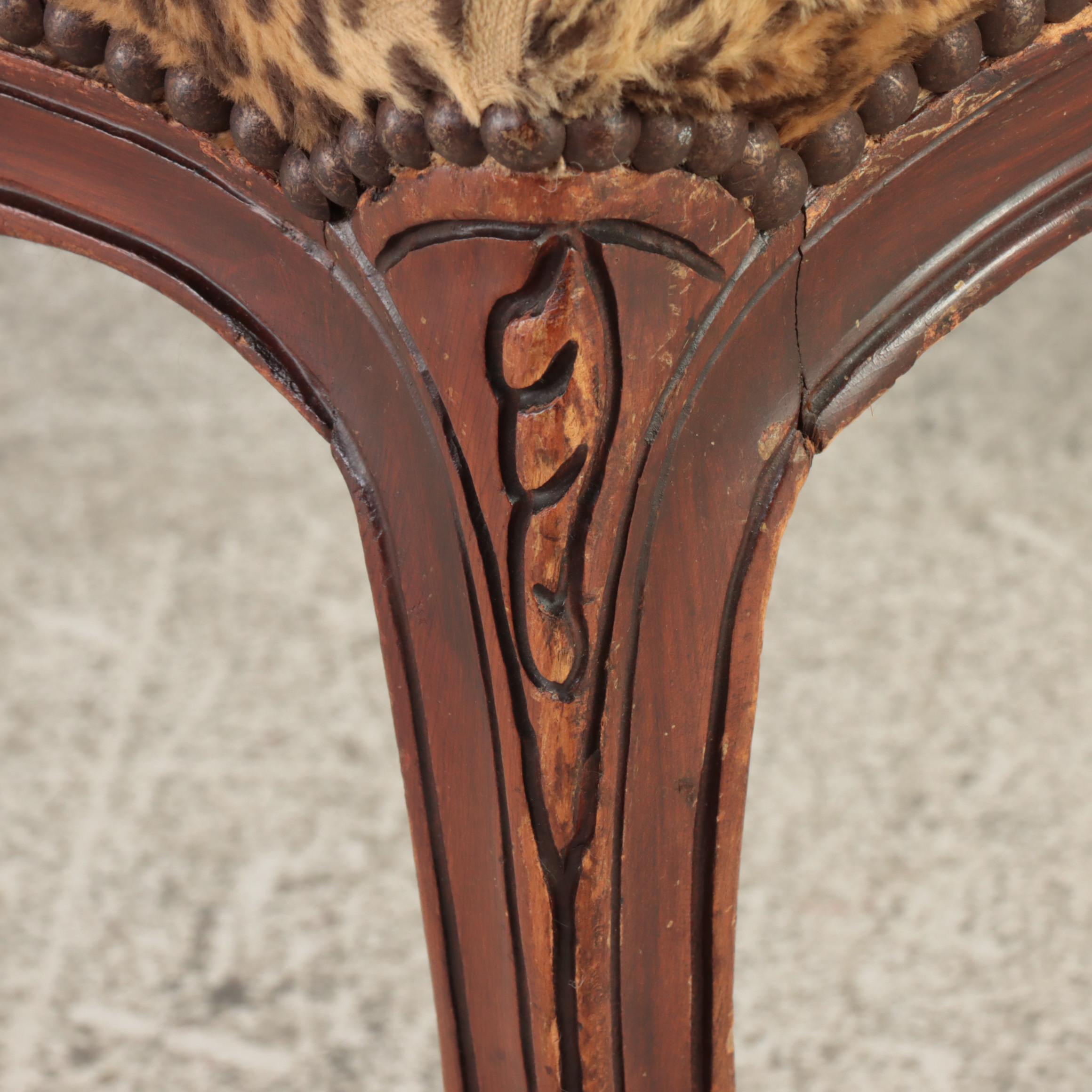 Rococo Revival Custom-Upholstered Carved Wooden Fauteuil Armchair