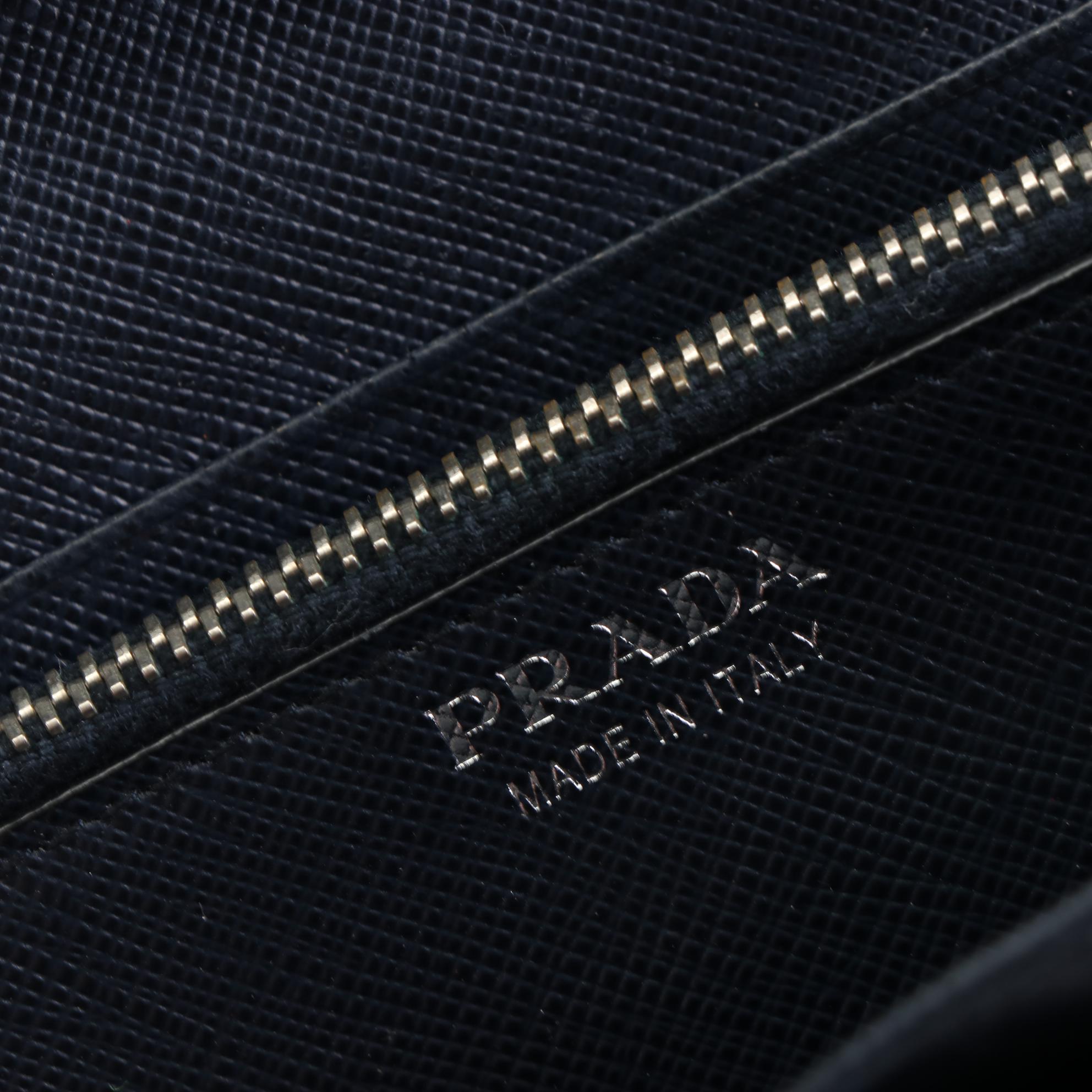 Prada Triangle Logo Flap Wallet in Saffiano Leather