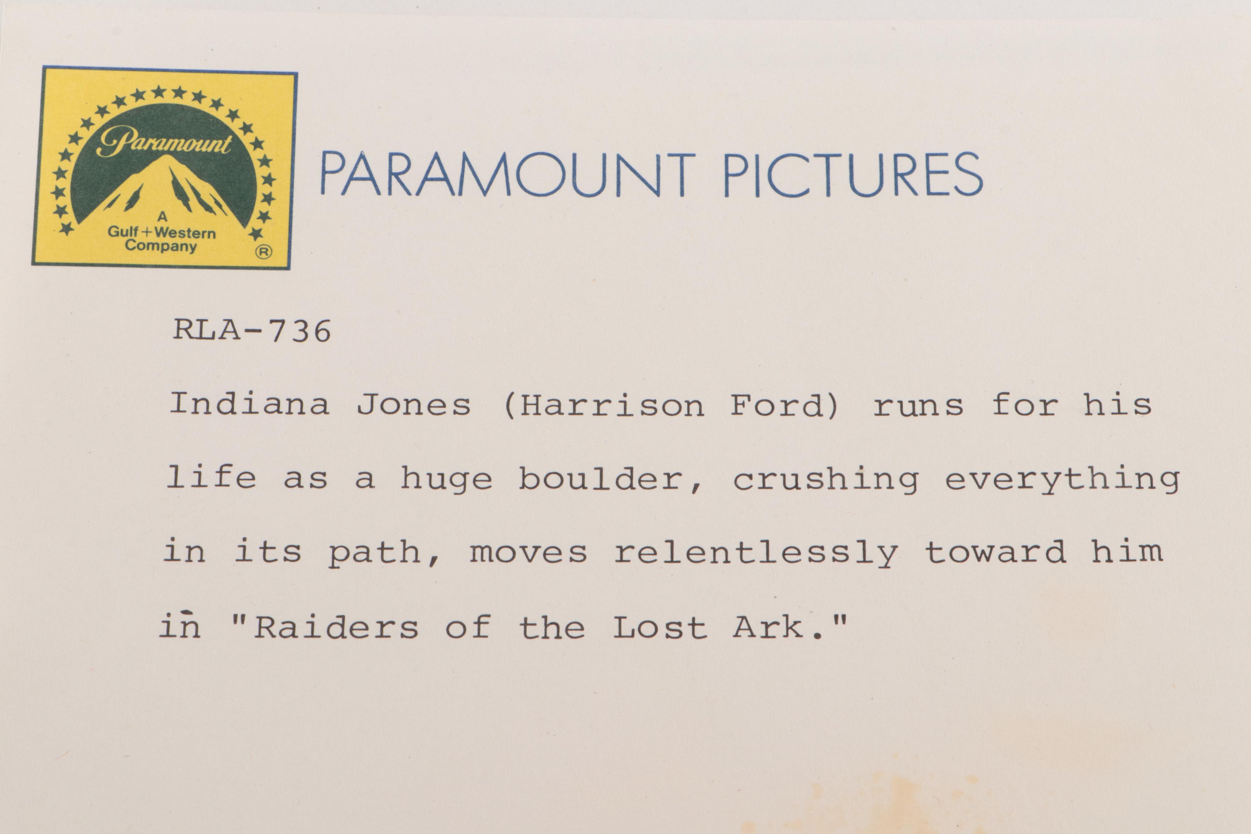"Raiders of the Lost Ark" Paramount Pictures Film Still