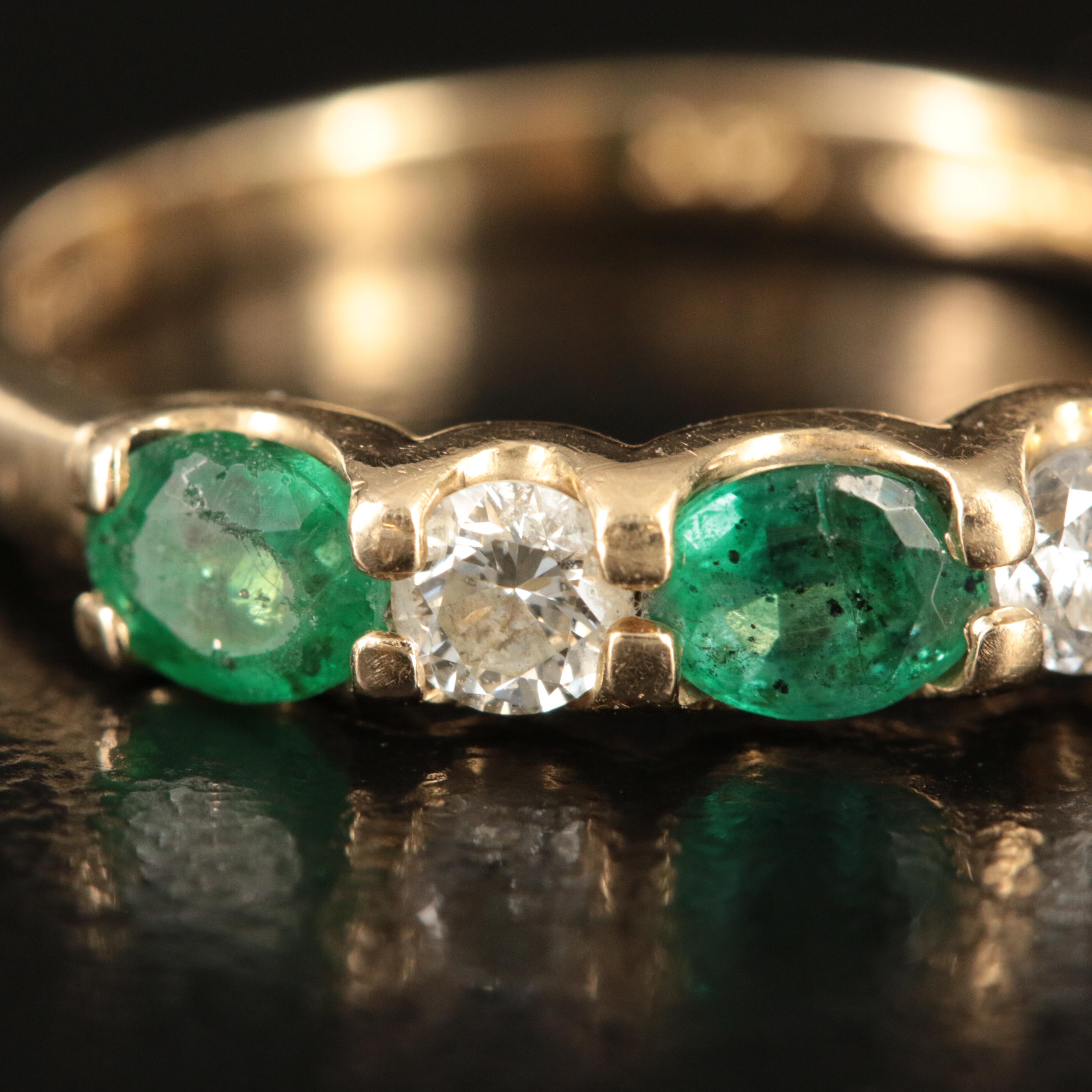 EFFY 14K Emerald and Diamond Band