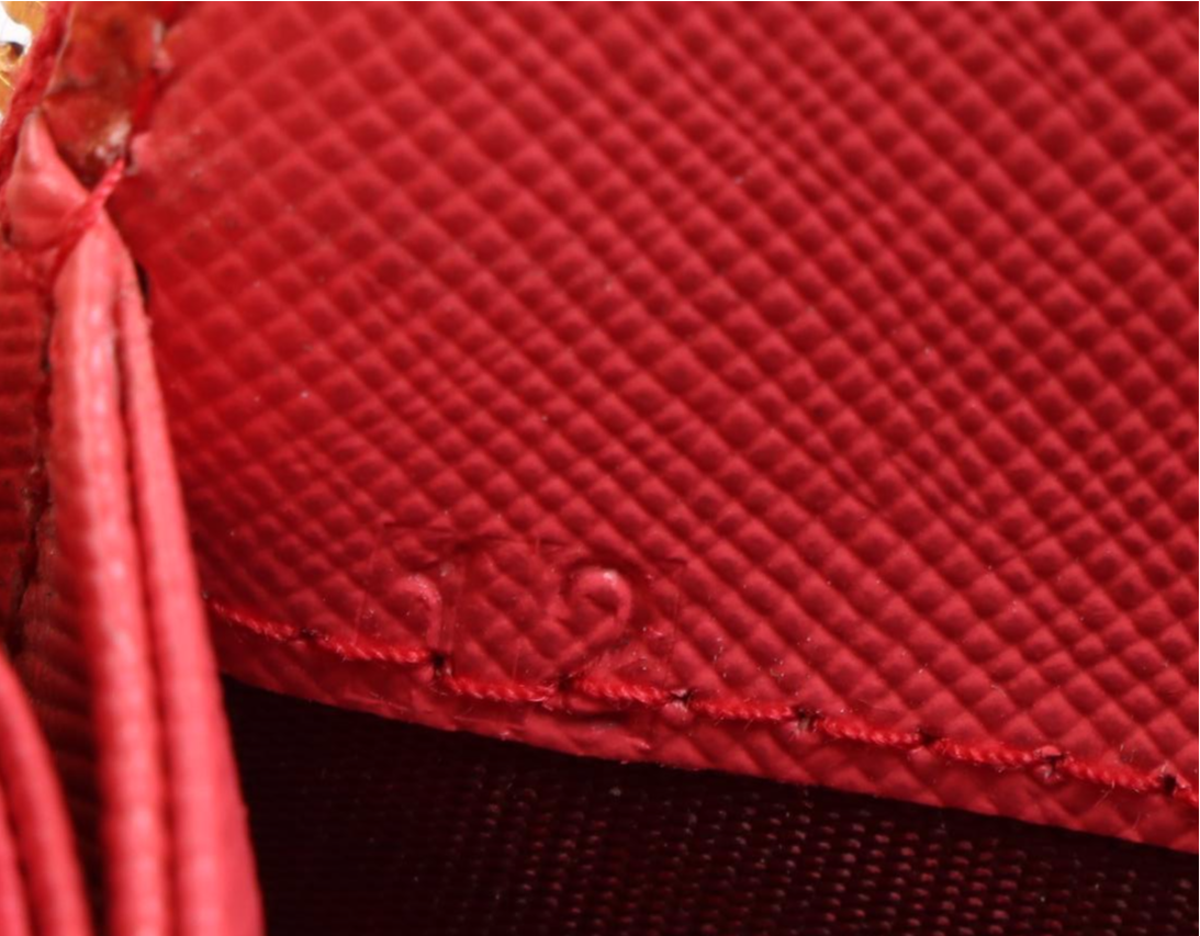 Prada Bow Wallet in Fragola Saffiano Leather with Box