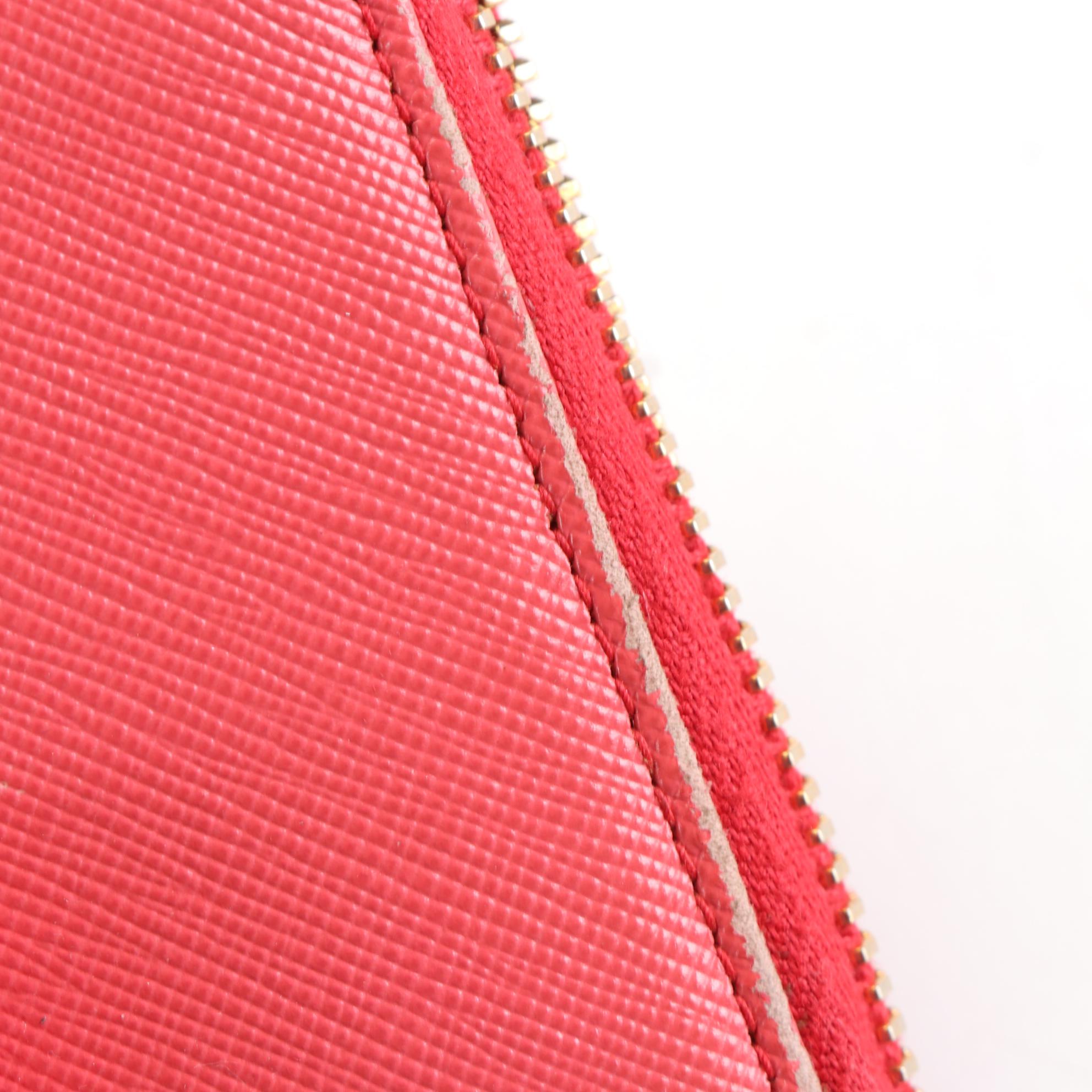 Prada Bow Wallet in Fragola Saffiano Leather with Box