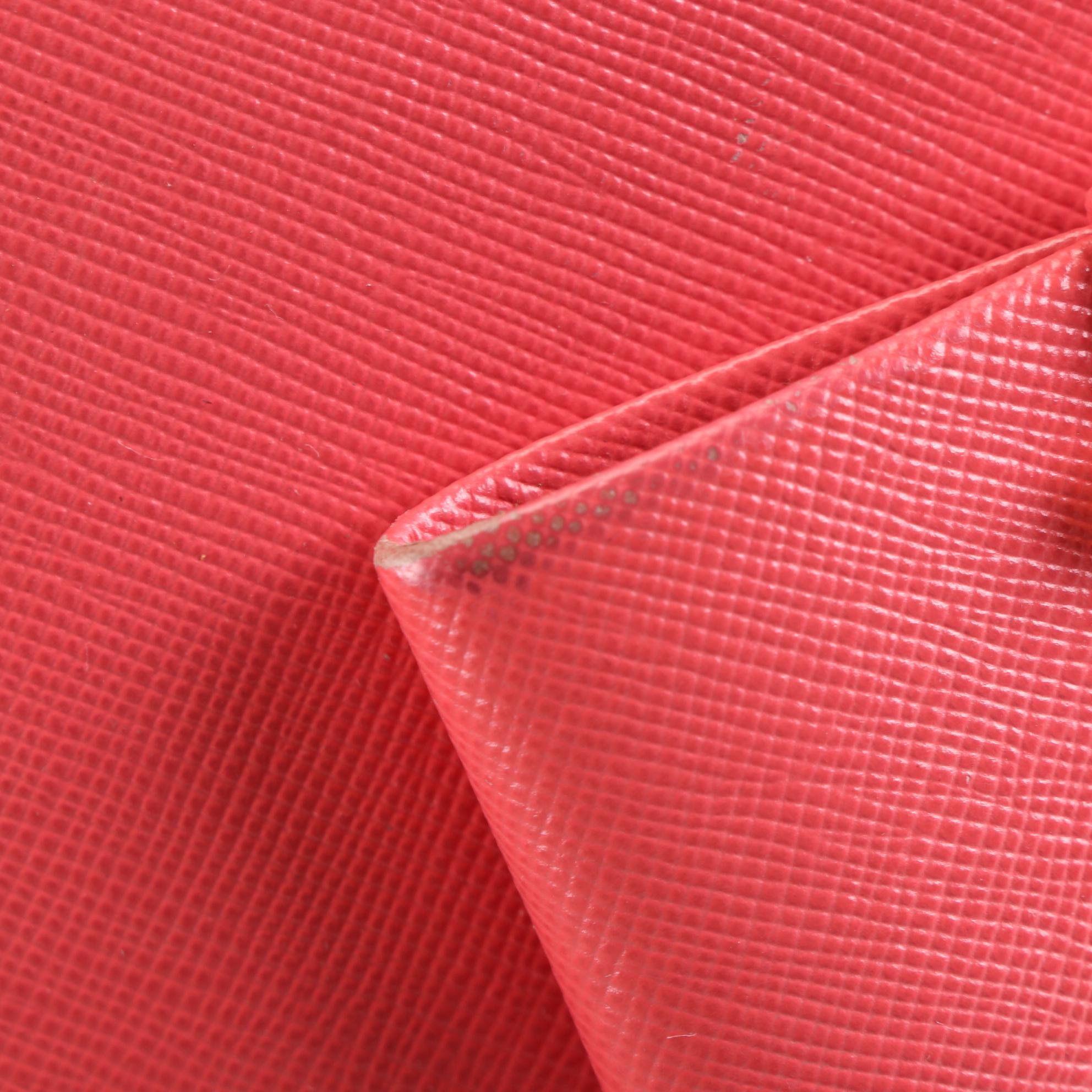 Prada Bow Wallet in Fragola Saffiano Leather with Box