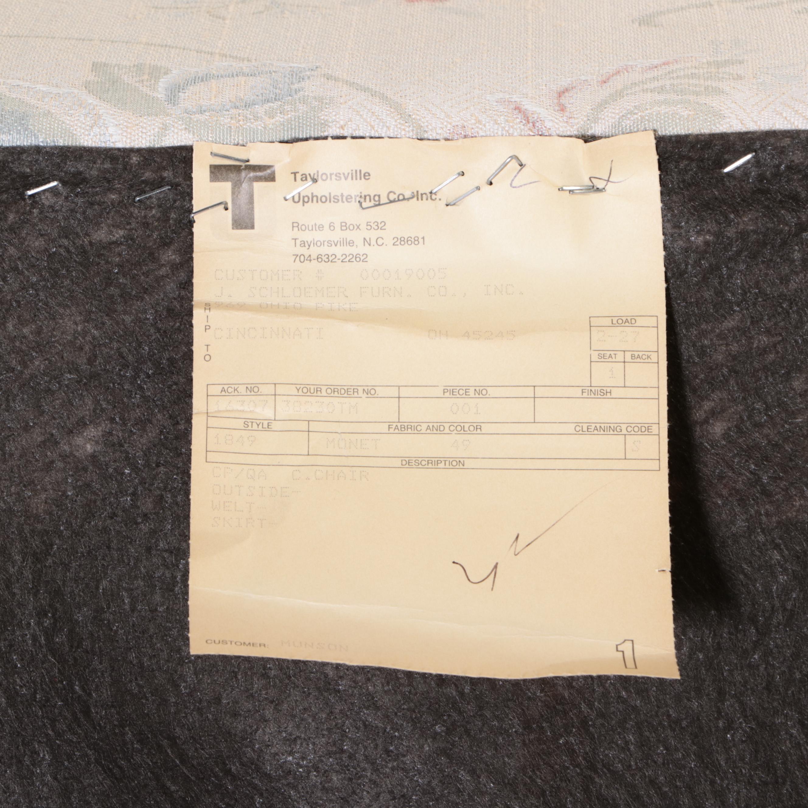 Pair of Taylorsville Custom-Upholstered Queen Anne Style Wingback Armchairs