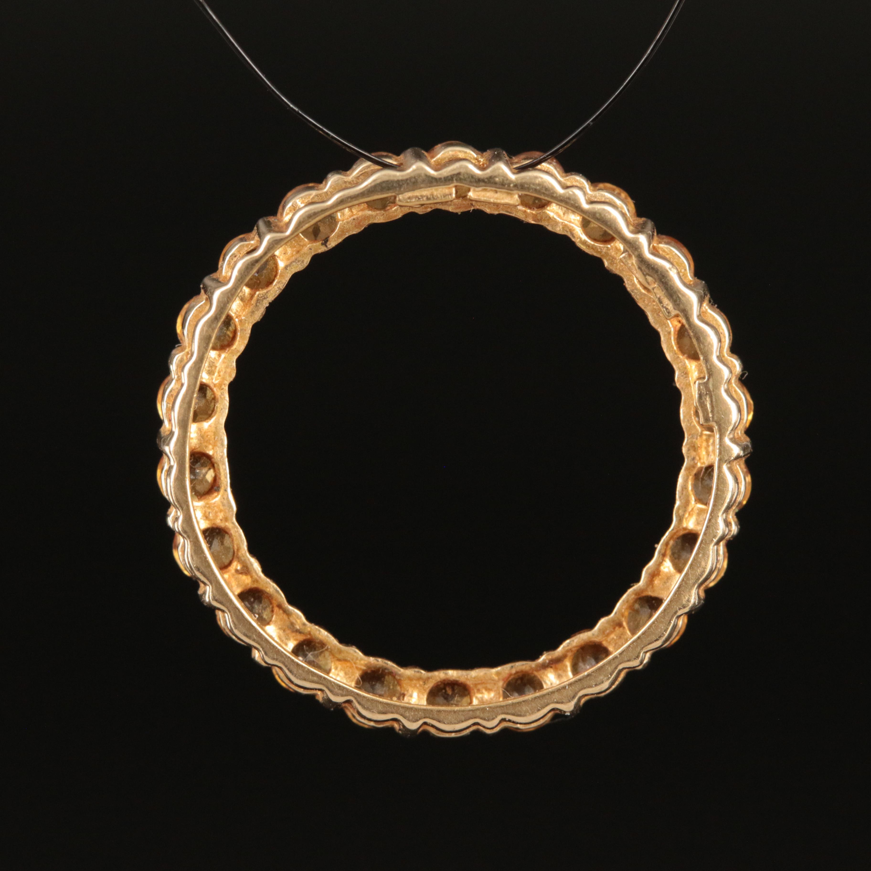 10K Citrine Circle Pendant