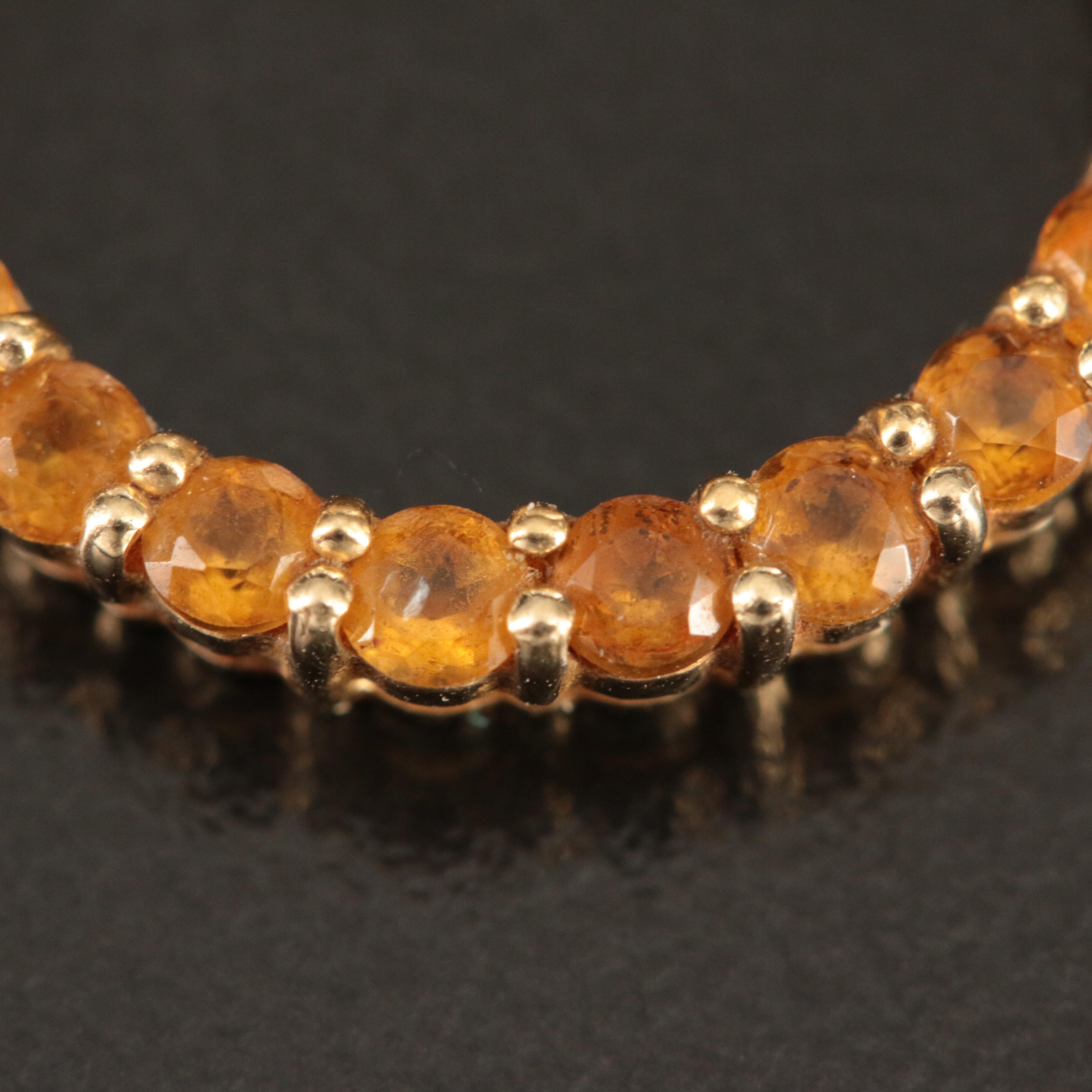 10K Citrine Circle Pendant