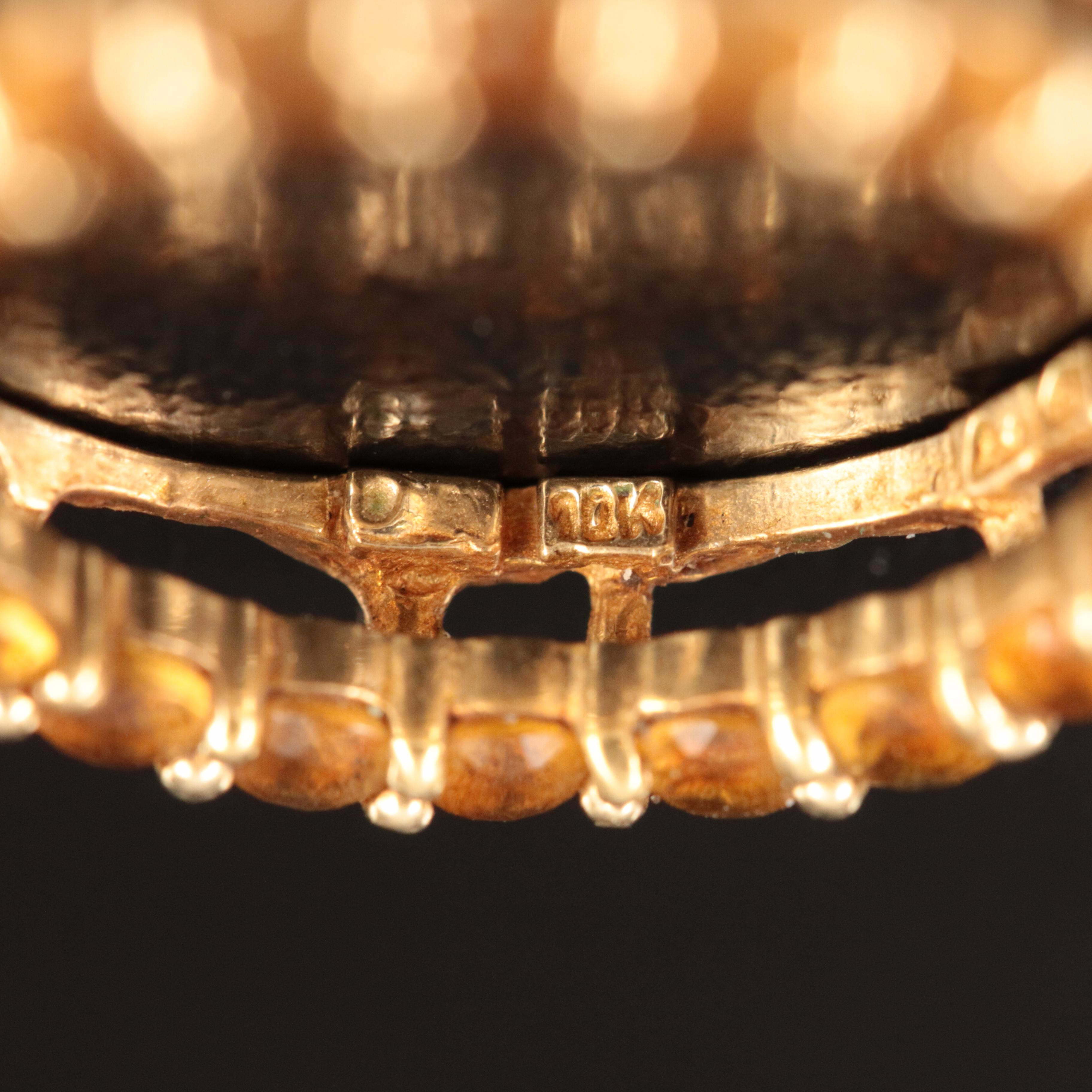 10K Citrine Circle Pendant