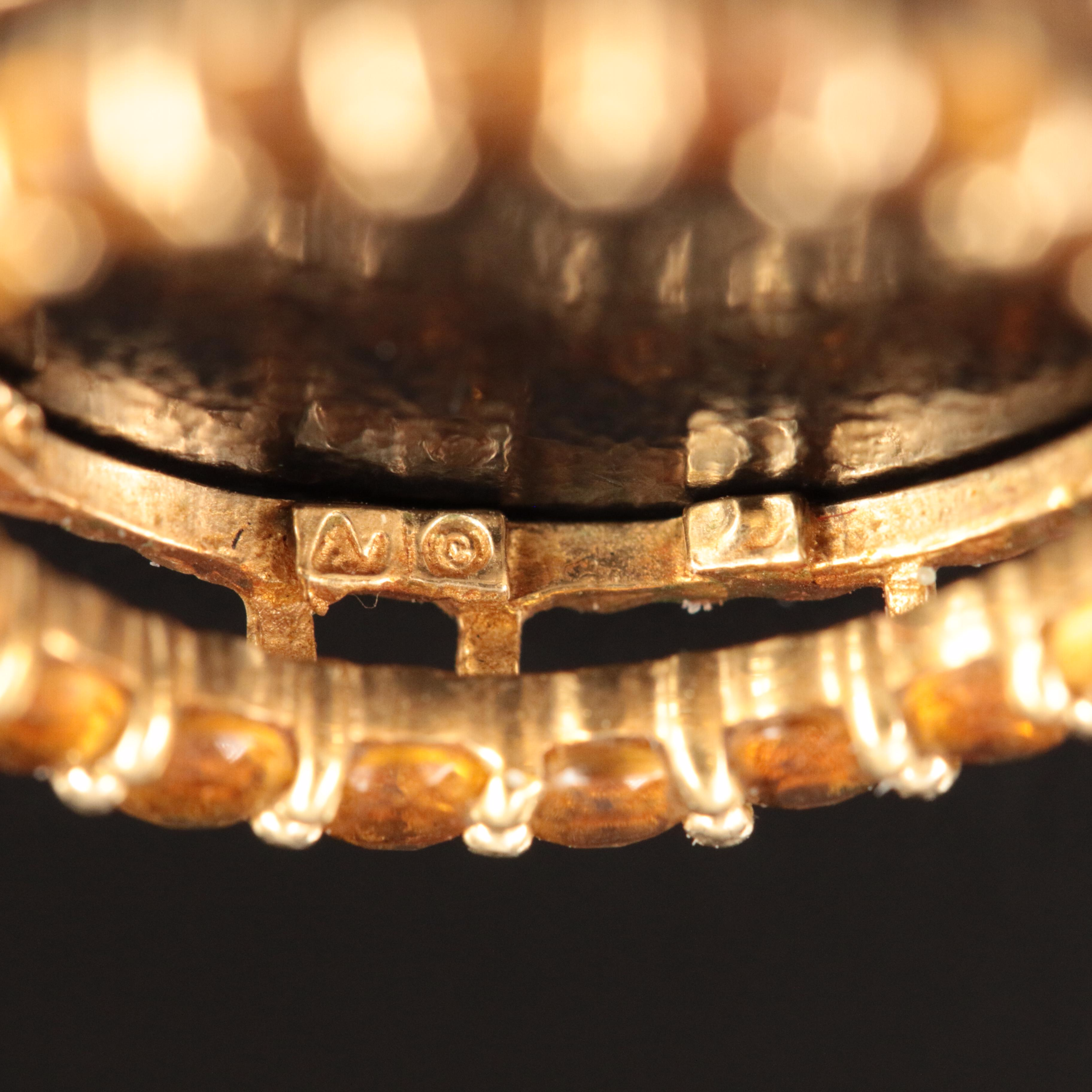 10K Citrine Circle Pendant