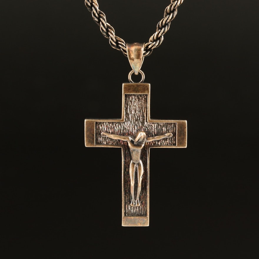 Sterling Crucifix Pendant Necklace