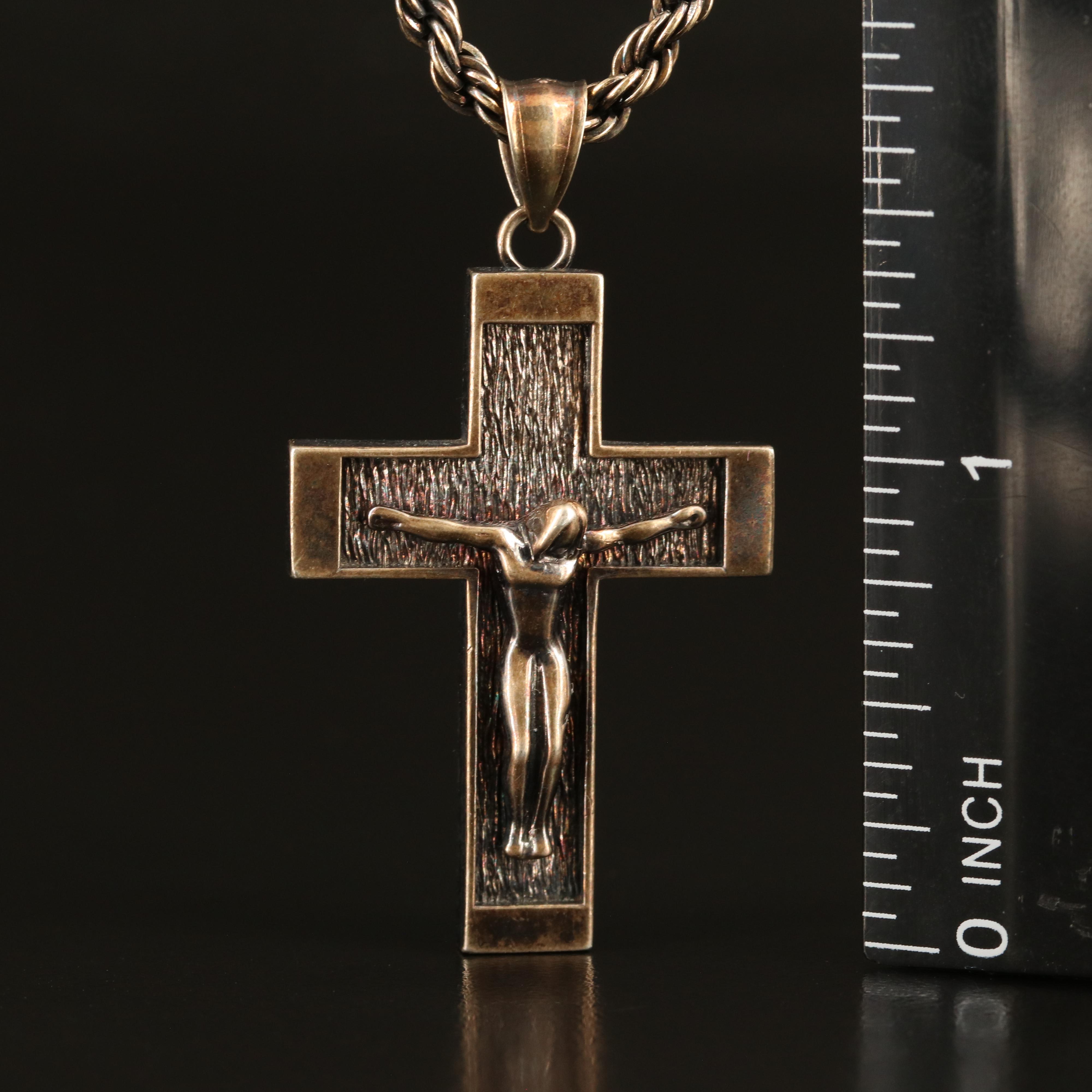 Sterling Crucifix Pendant Necklace