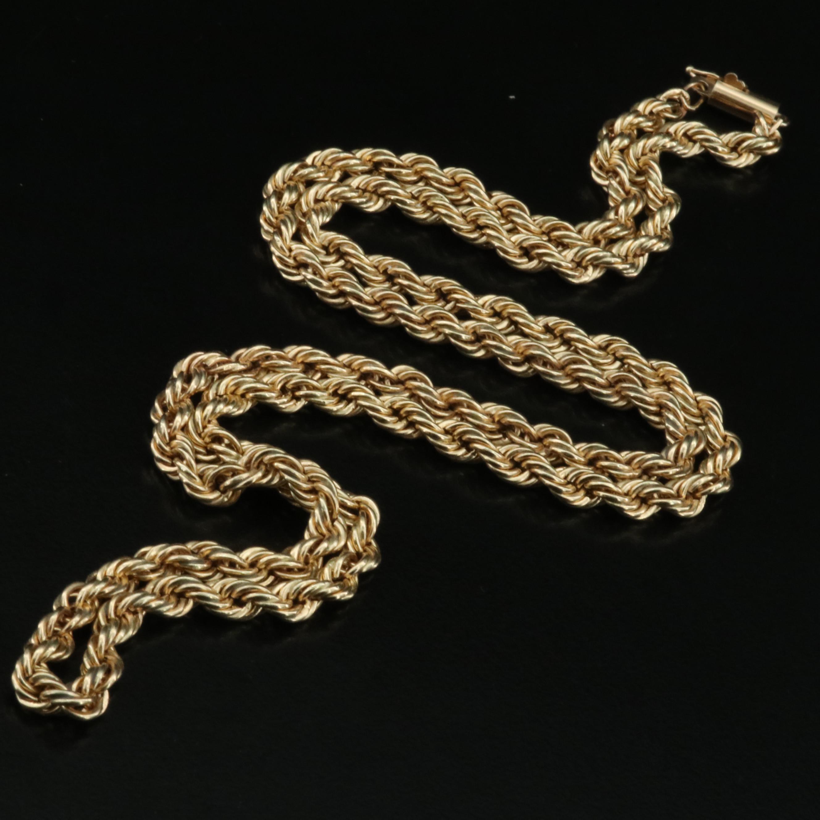 14K Rope Chain Necklace