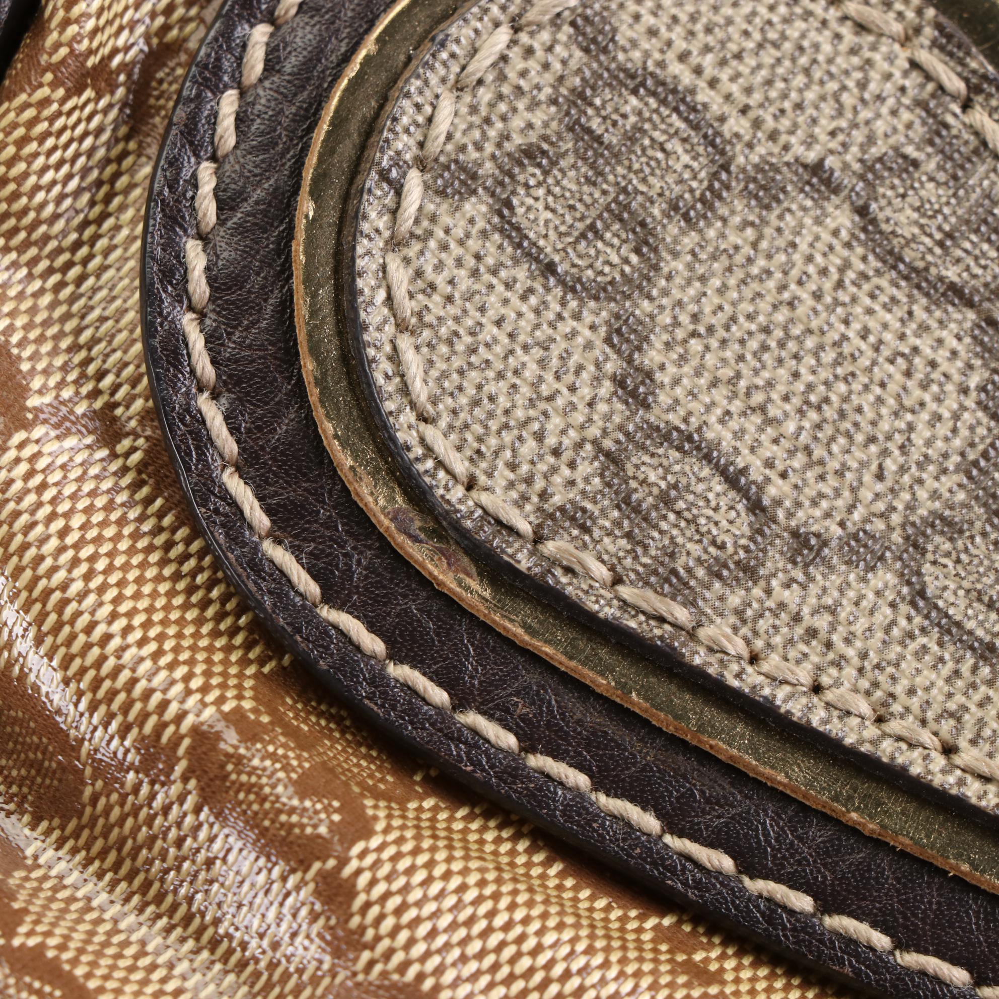 Gucci Tote Bag in Crystal Mix GG Coated Canvas and Dark Brown Leather