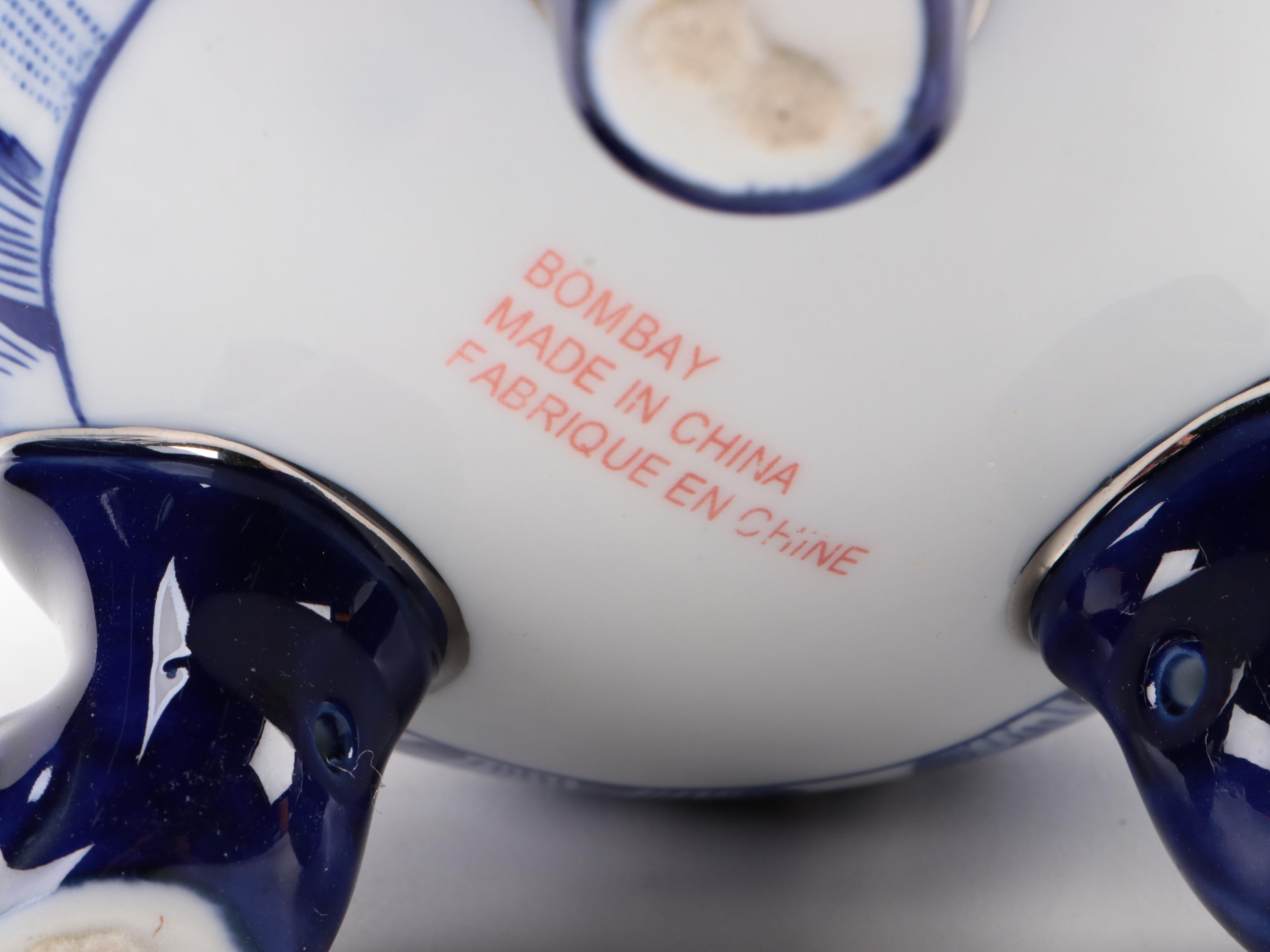 Bombay Company Cobalt Blue and White Ceramic Tea Set