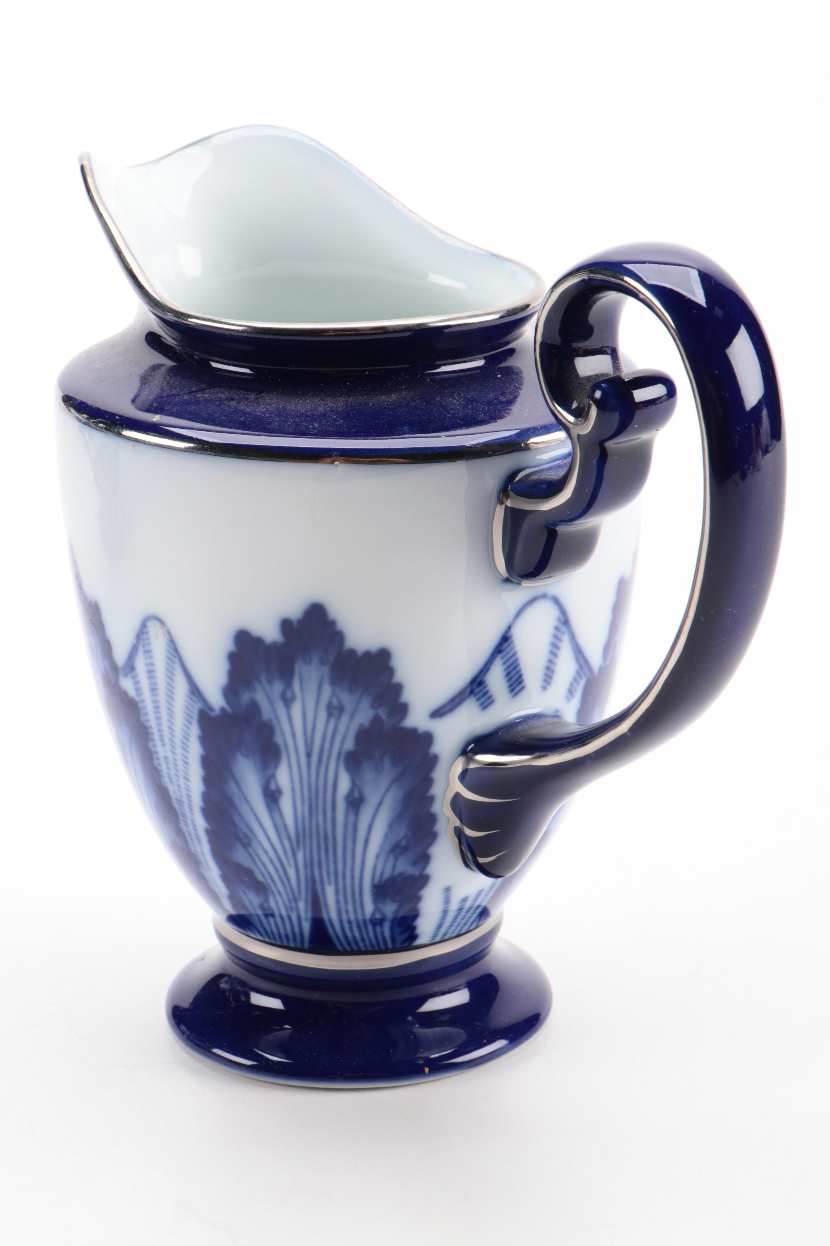 Bombay Company Cobalt Blue and White Ceramic Tea Set