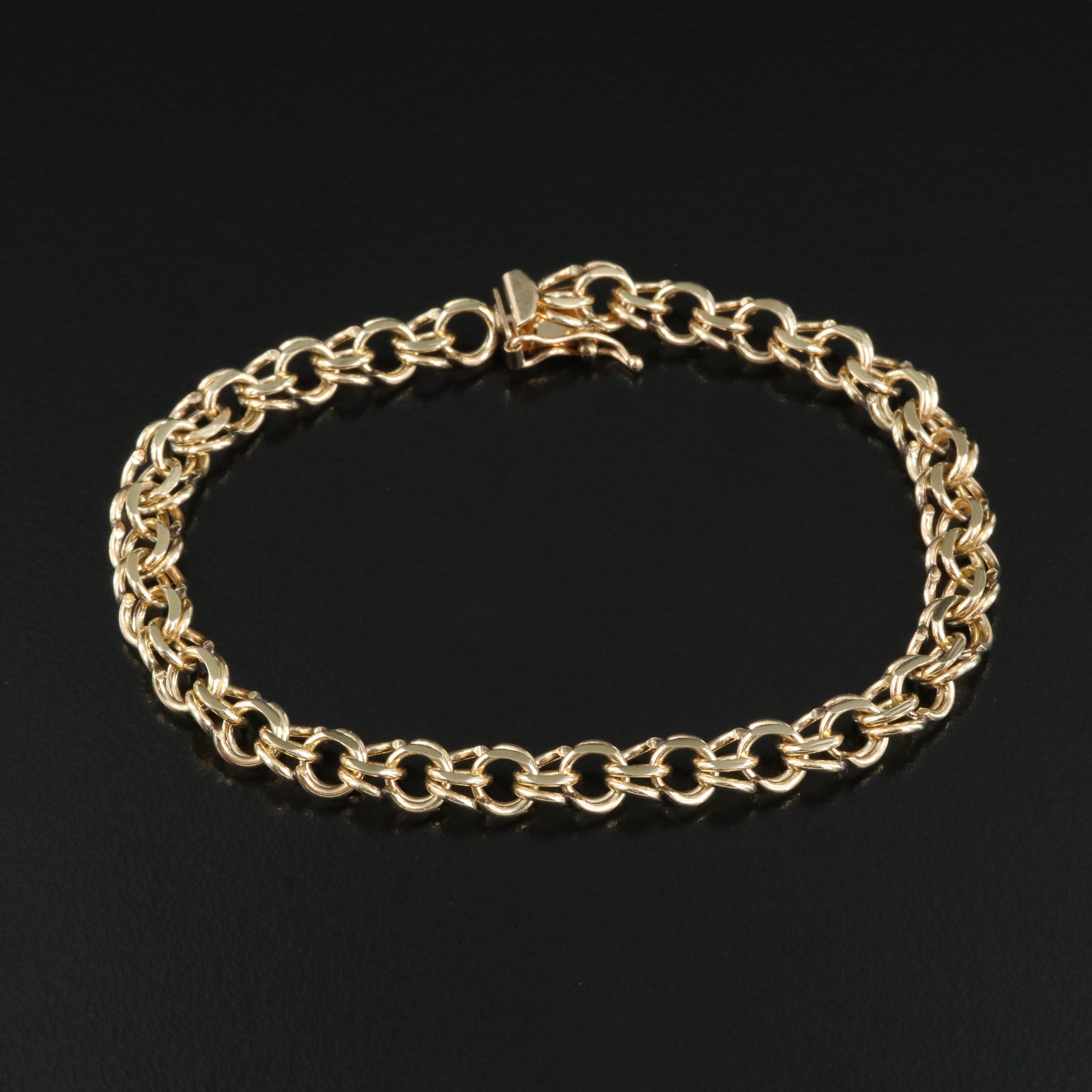 14K Double Cable Bracelet