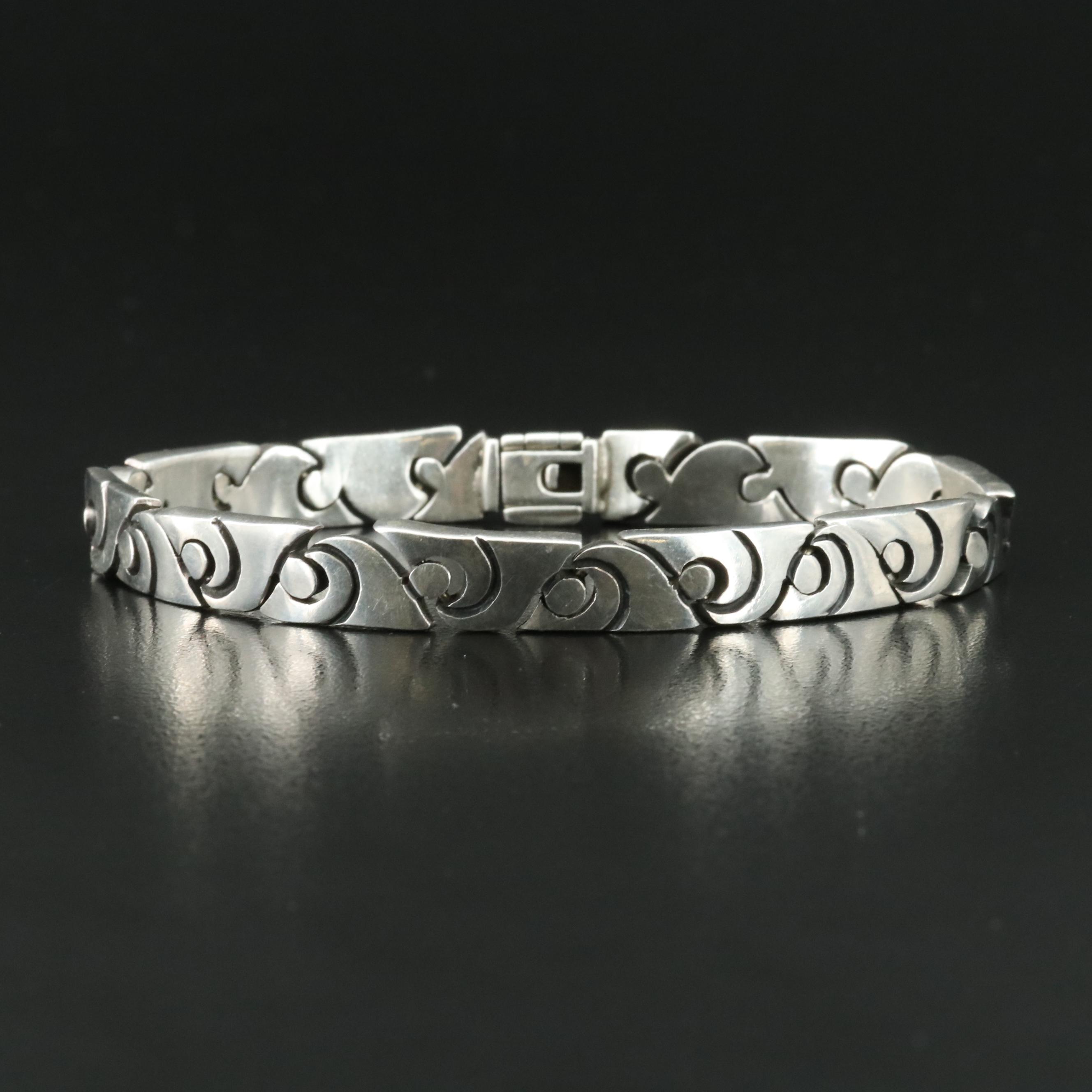 Taxco Sterling Patterened Bracelet