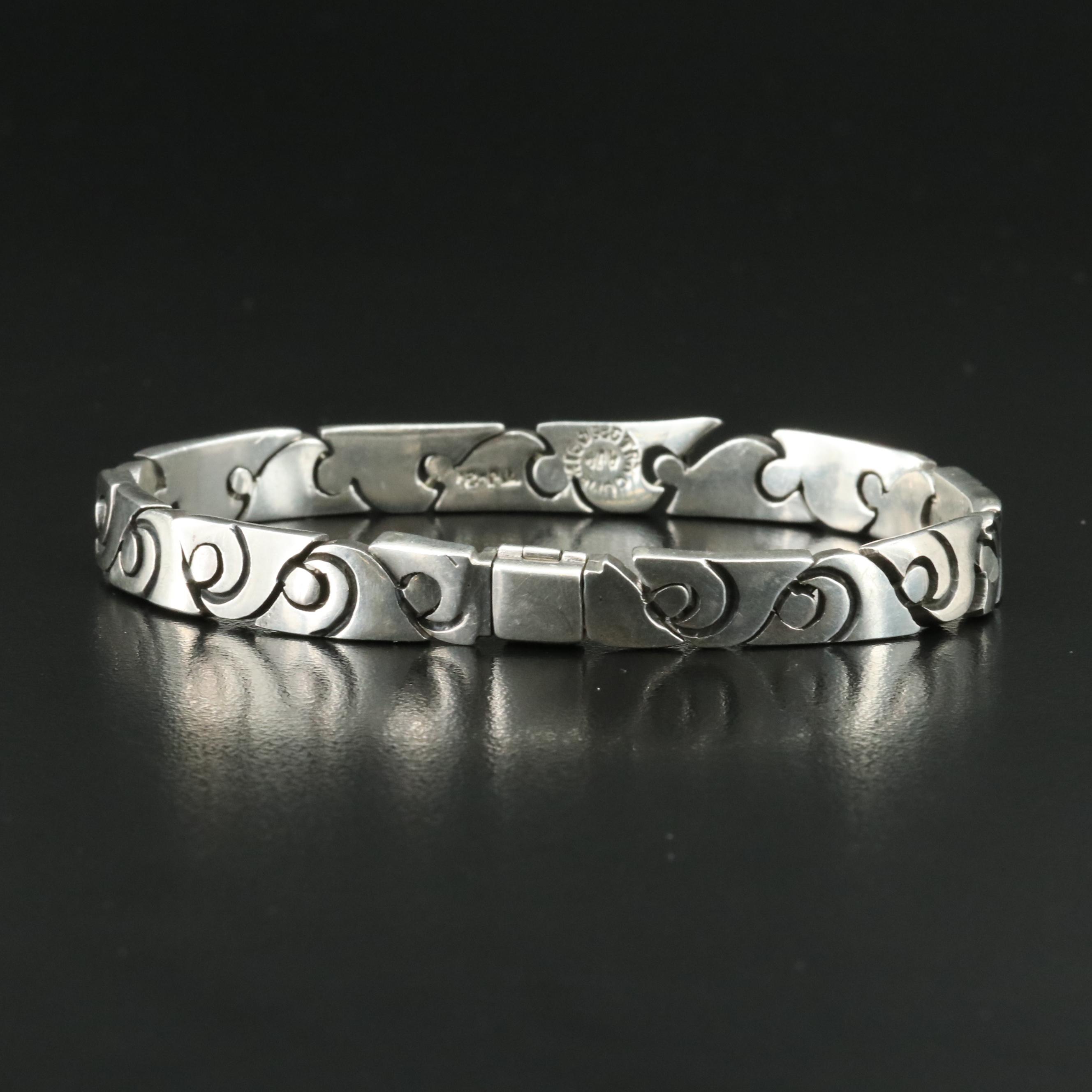 Taxco Sterling Patterened Bracelet