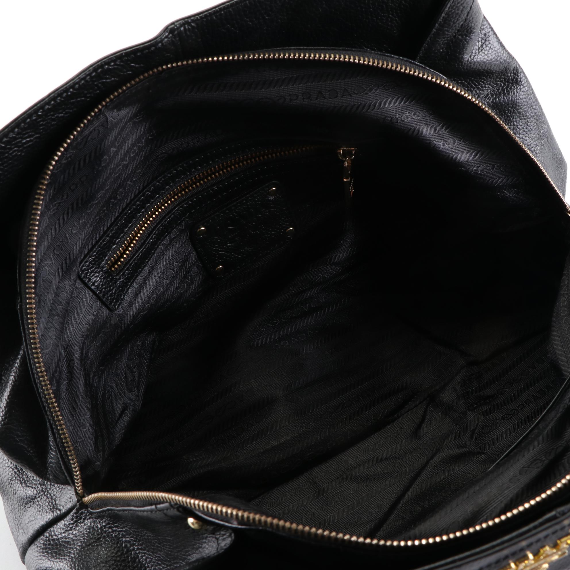 Prada Embossed Leather Shoulder Bag
