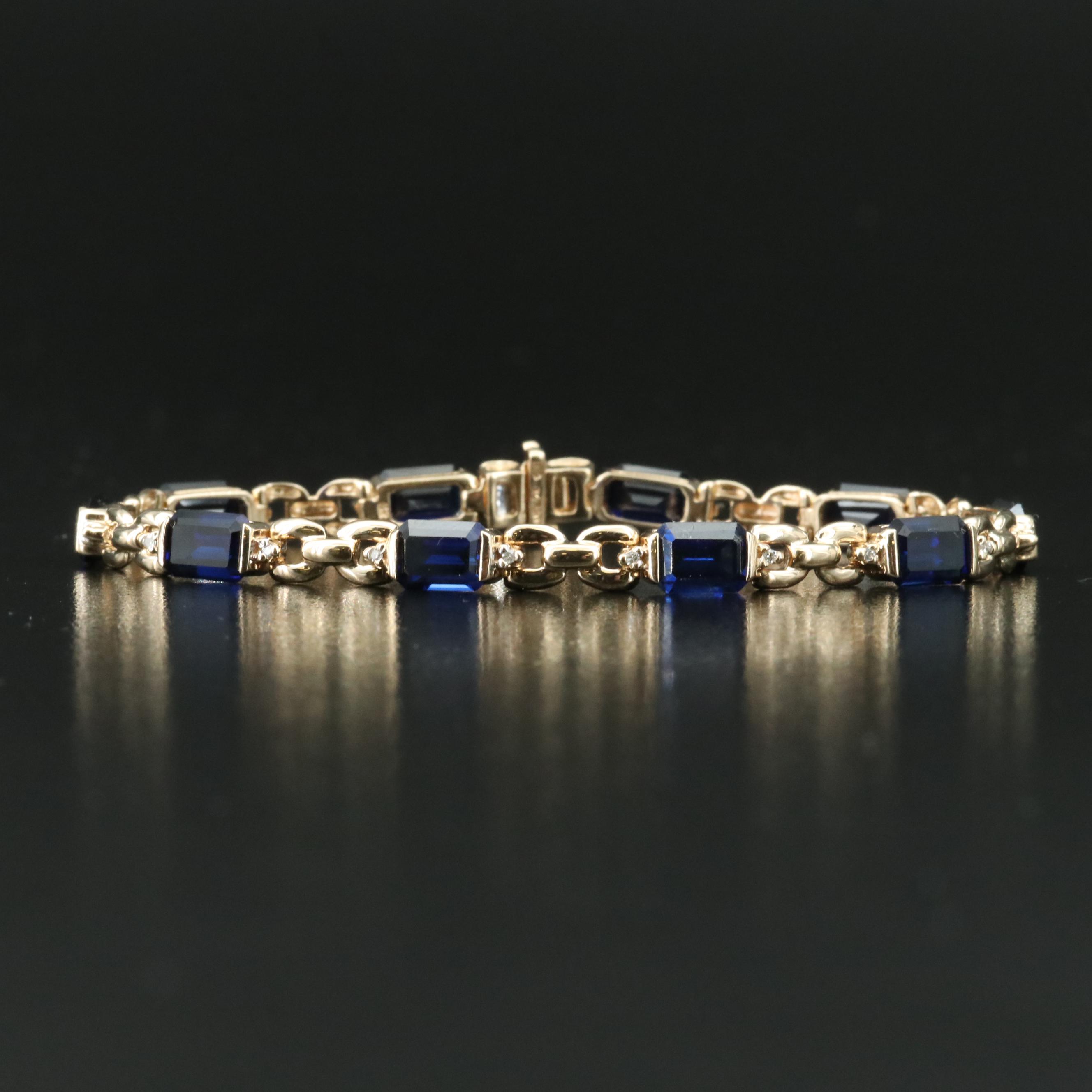10K Sapphire and Diamond Bracelet
