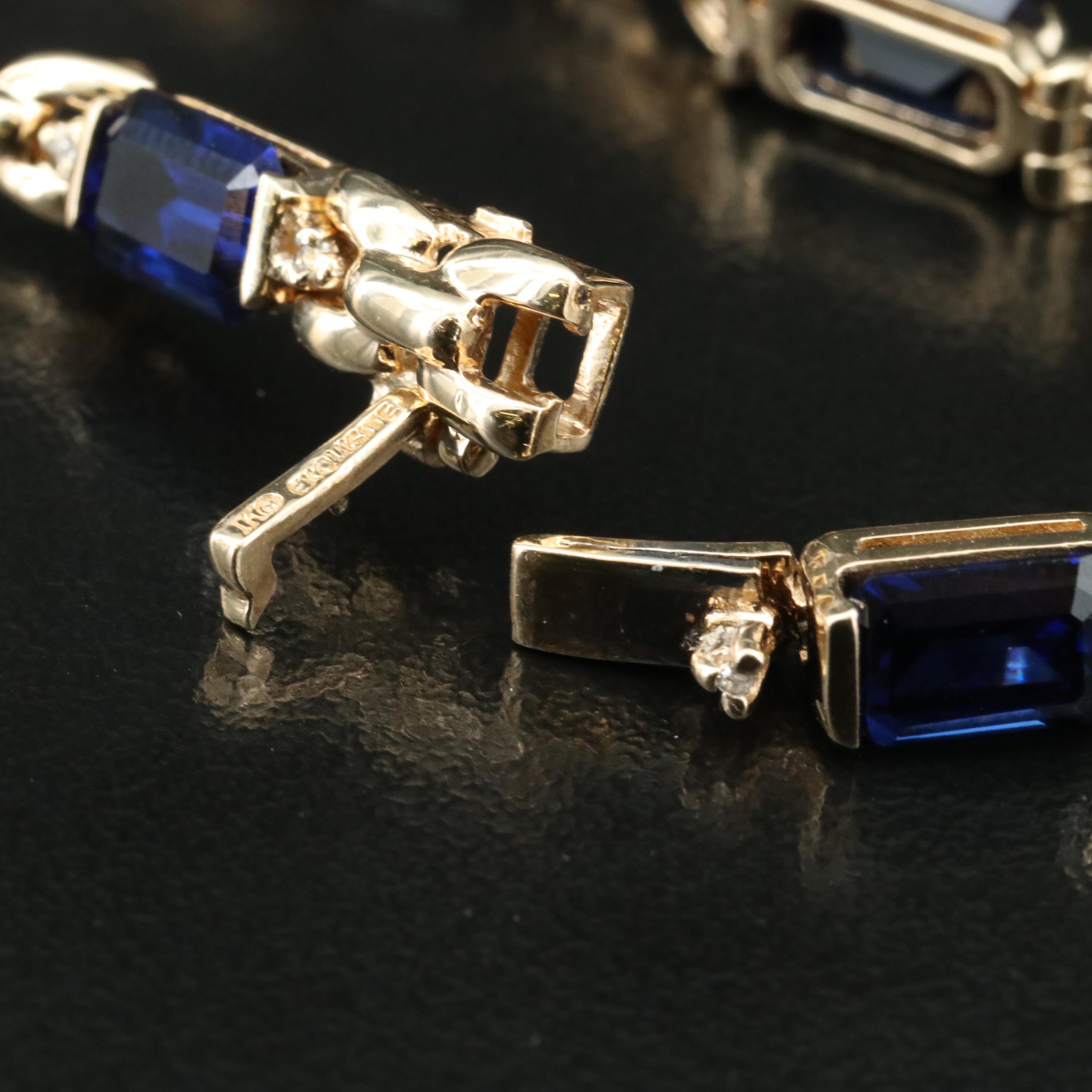 10K Sapphire and Diamond Bracelet