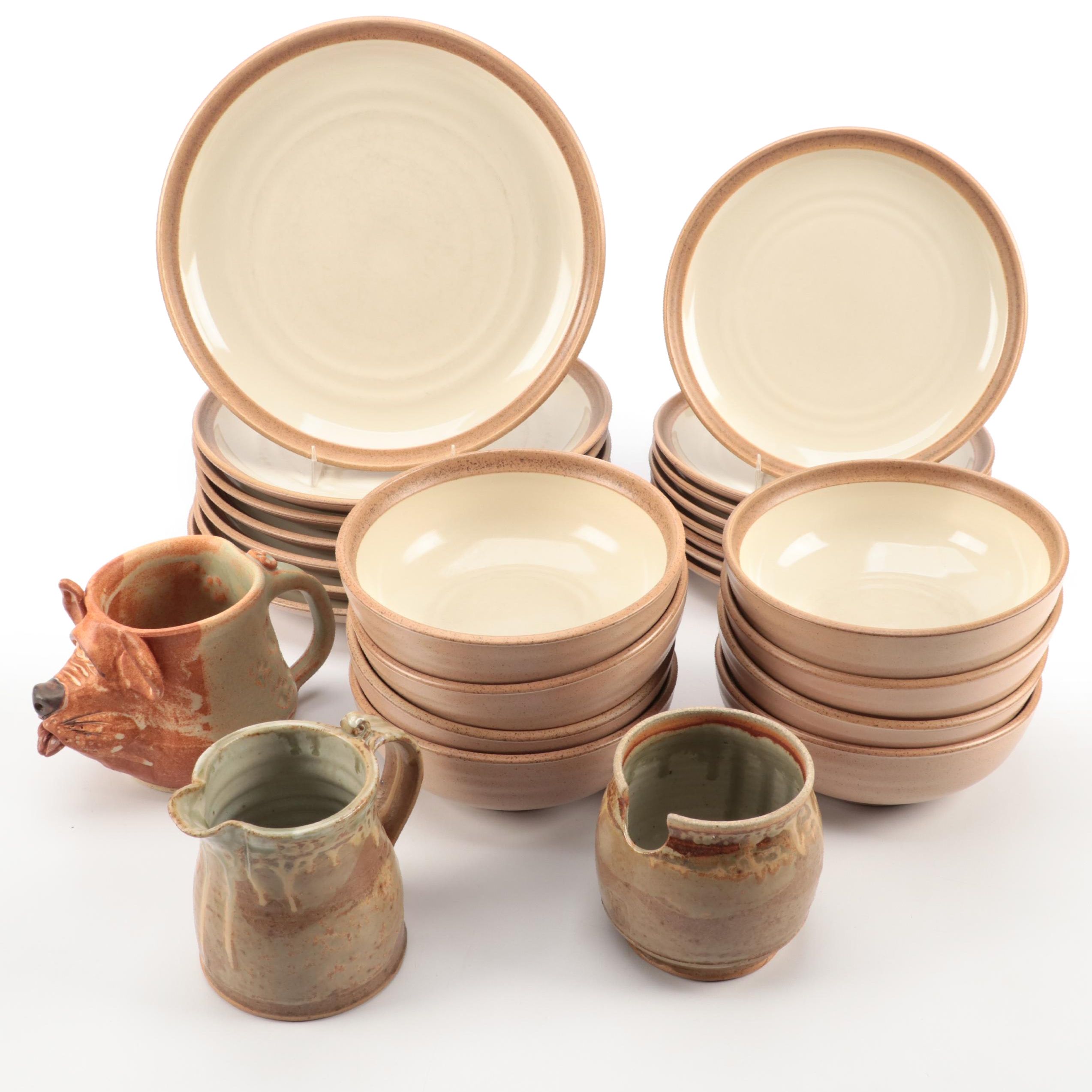 Noritake "Madera Ivory" Stoneware Dishes with Other Art Pottery