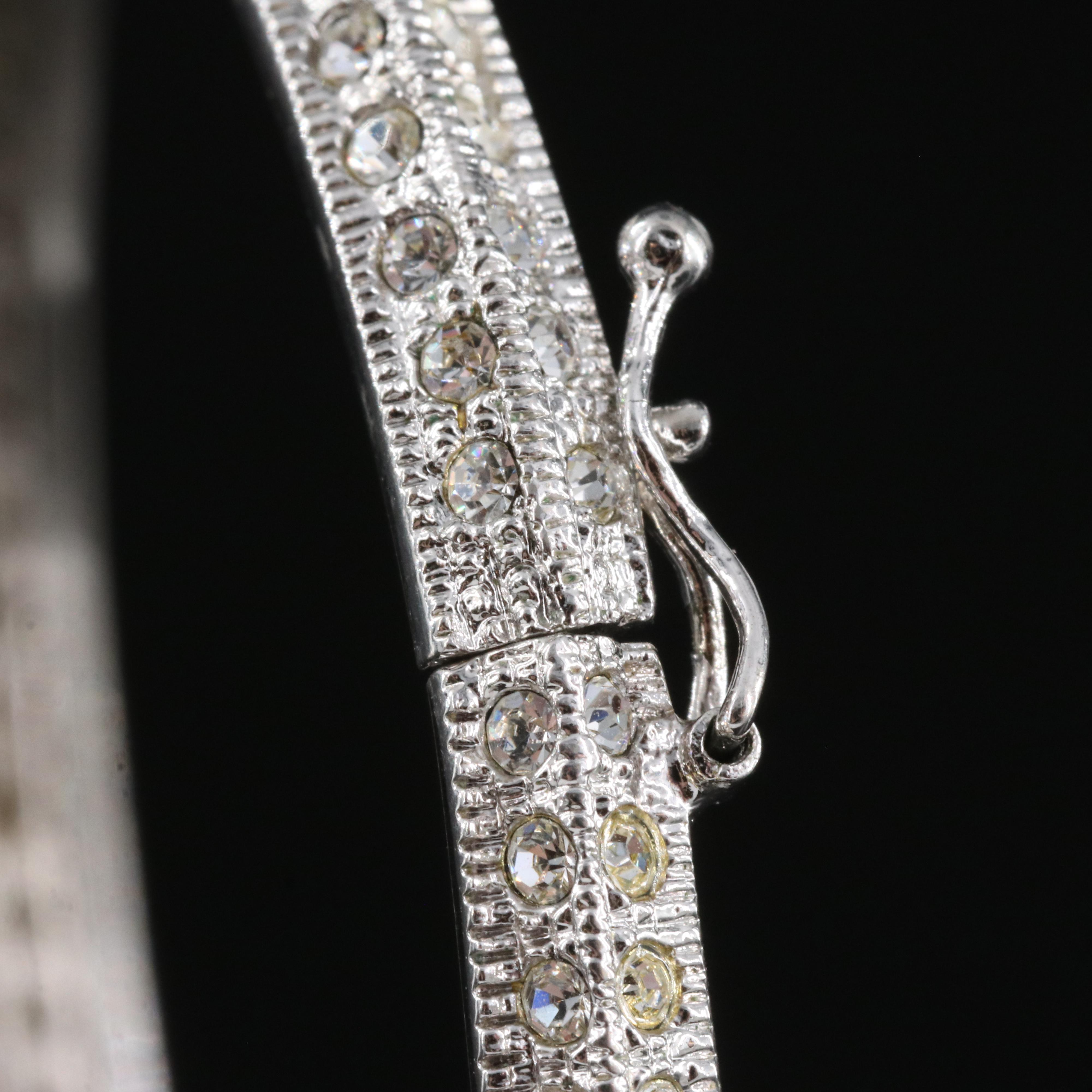 Rhinestone Hinged Bangle