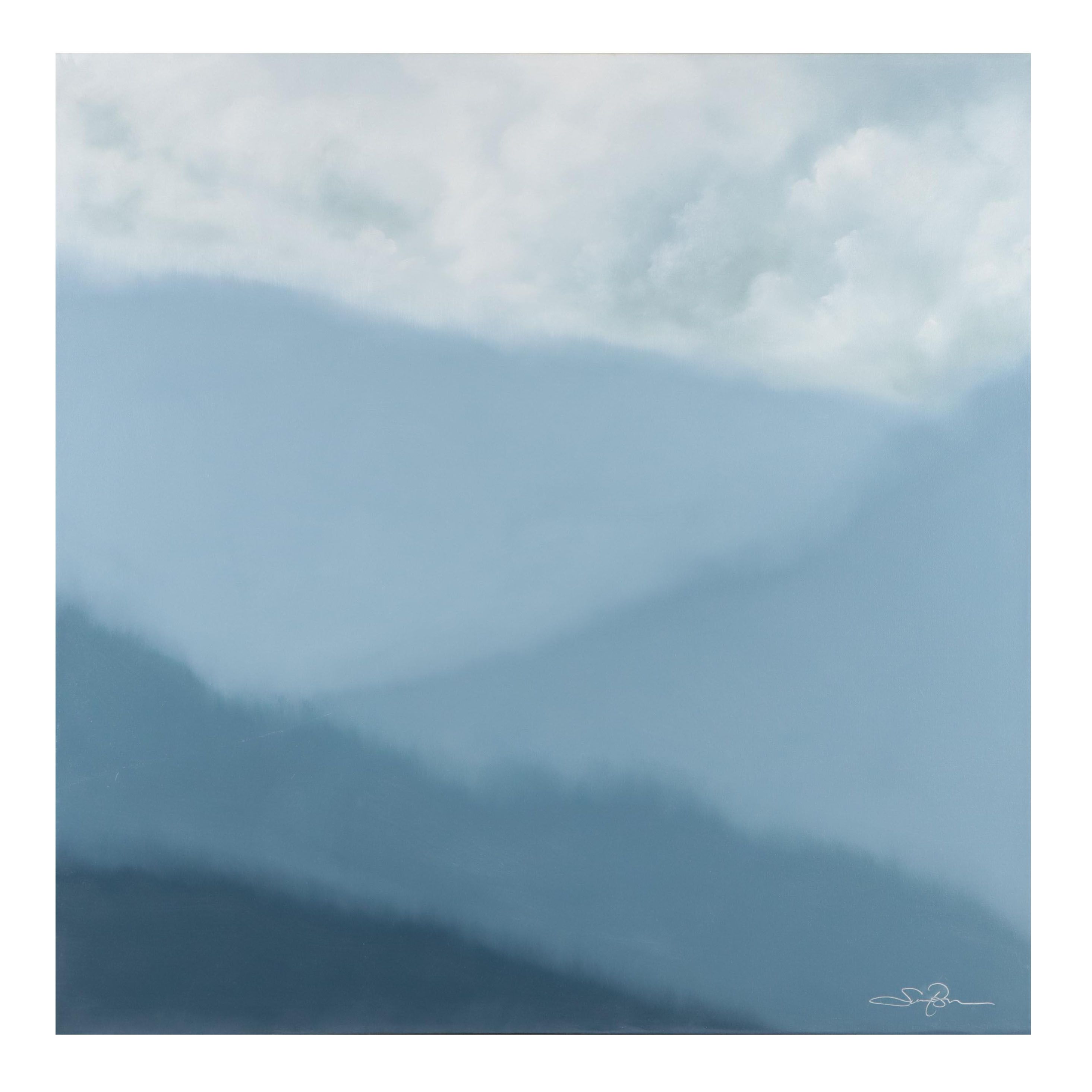 Sarah Brown Skyscape Oil Painting "Mountain Range," 21st Century