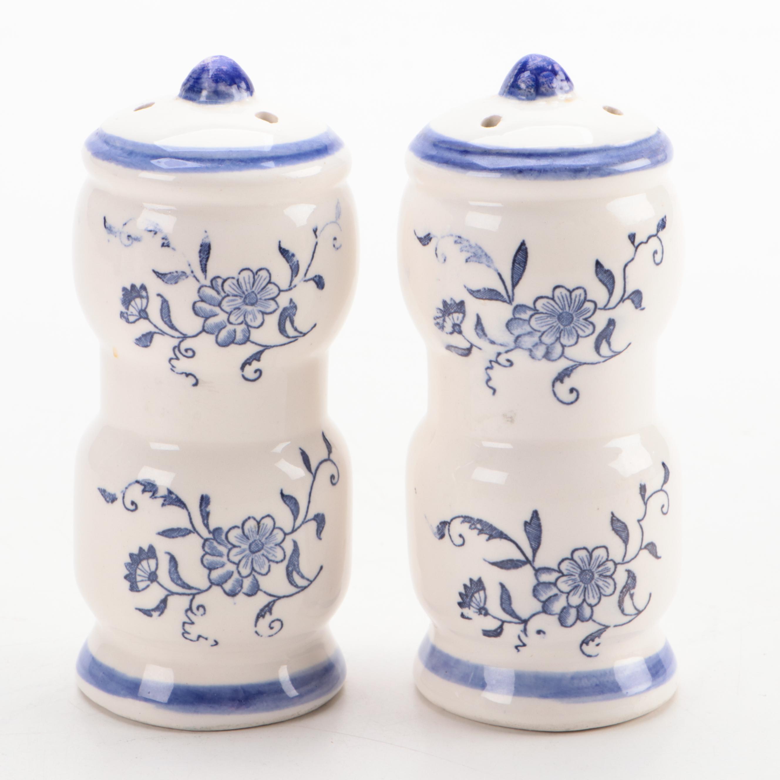 Blue Onion Porcelain Spice Jars and Table Accessories with Blue Ceramic Ware