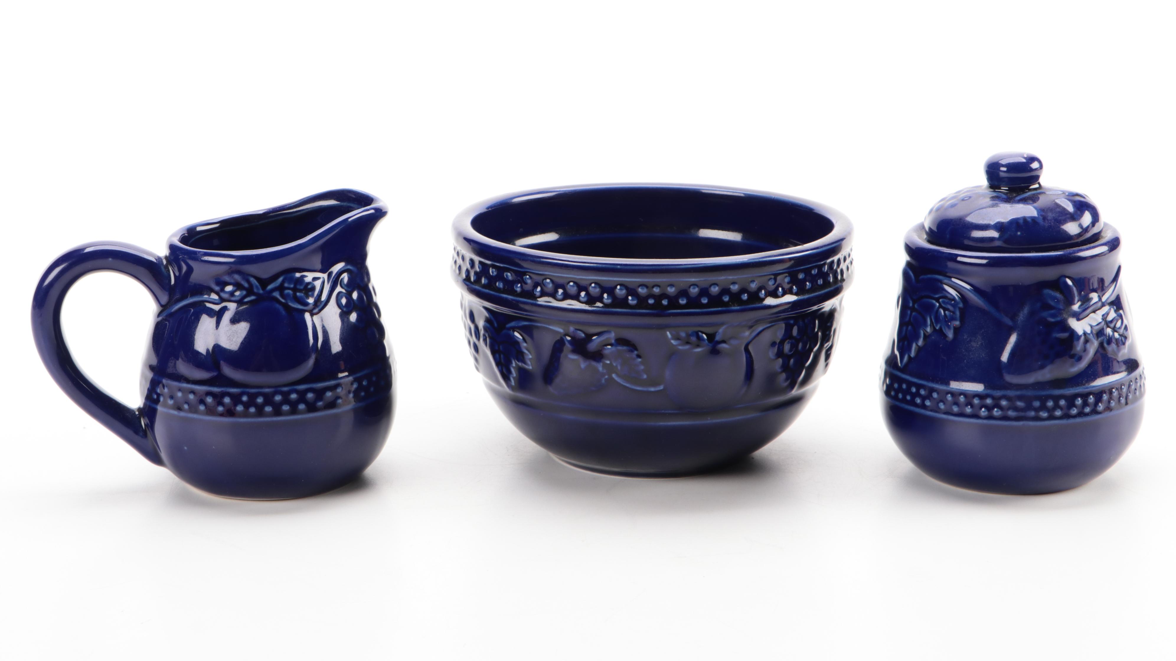 Blue Onion Porcelain Spice Jars and Table Accessories with Blue Ceramic Ware