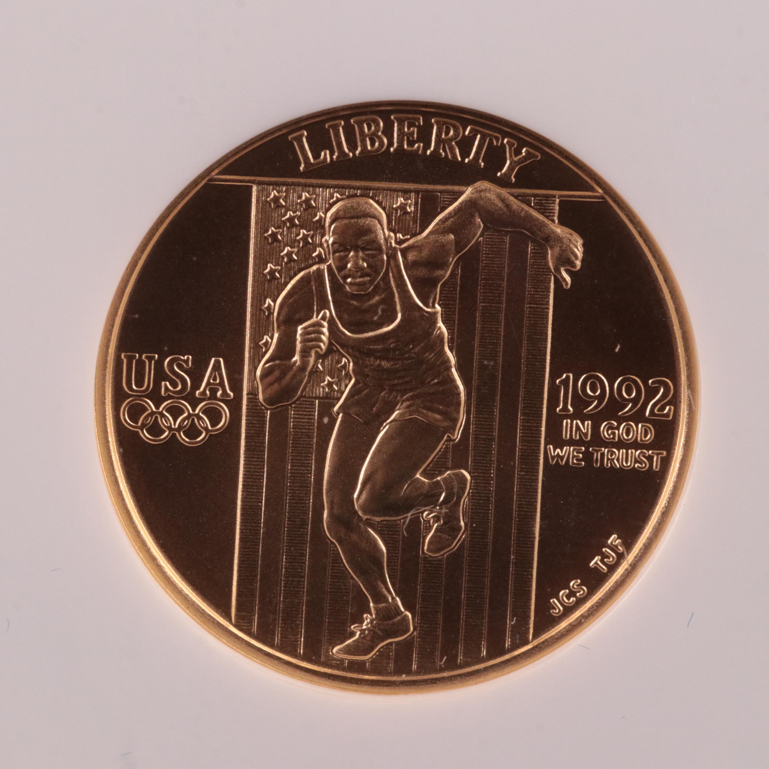 NGC Graded MS70 1992-W Olympics $5 Gold Commemorative Coin