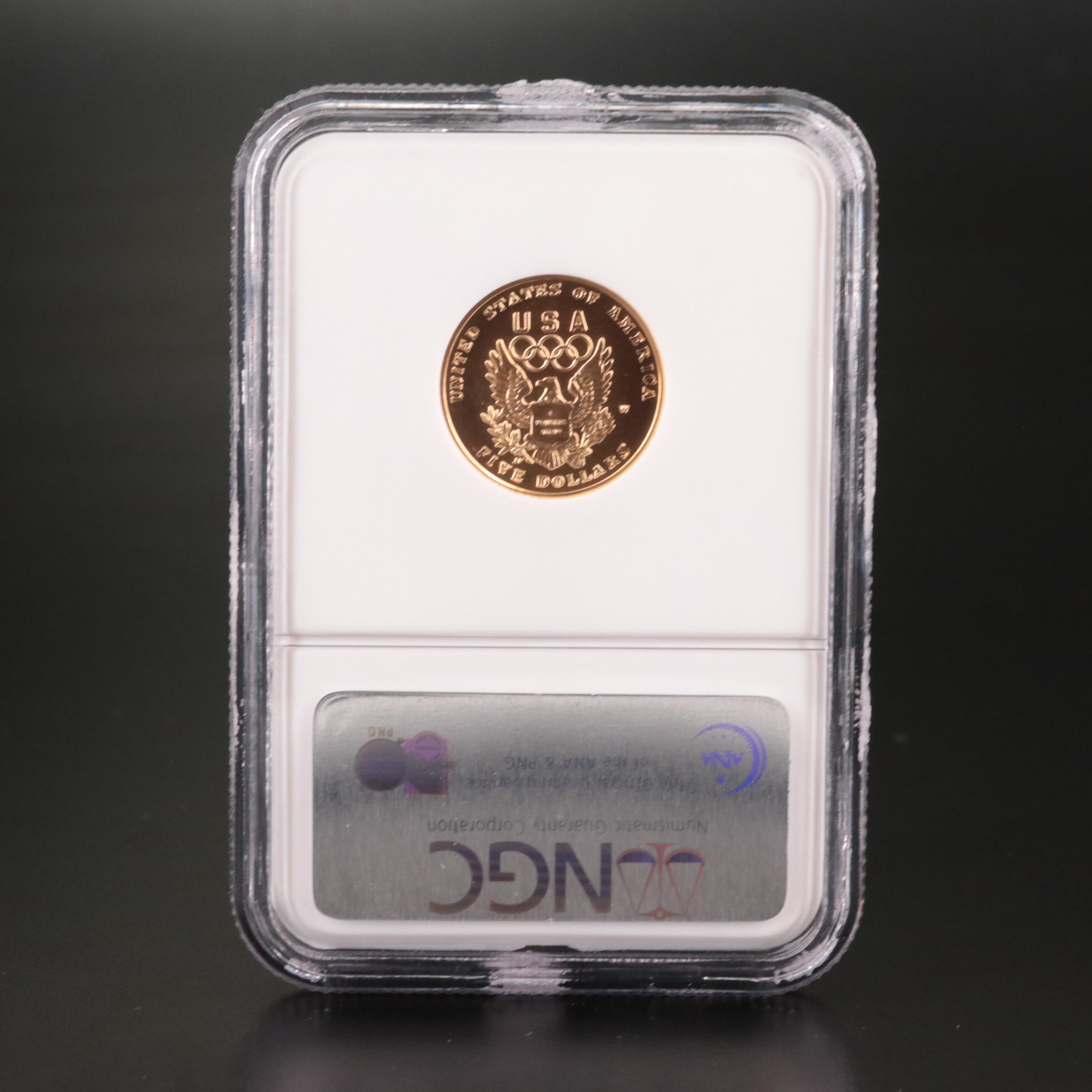 NGC Graded MS70 1992-W Olympics $5 Gold Commemorative Coin
