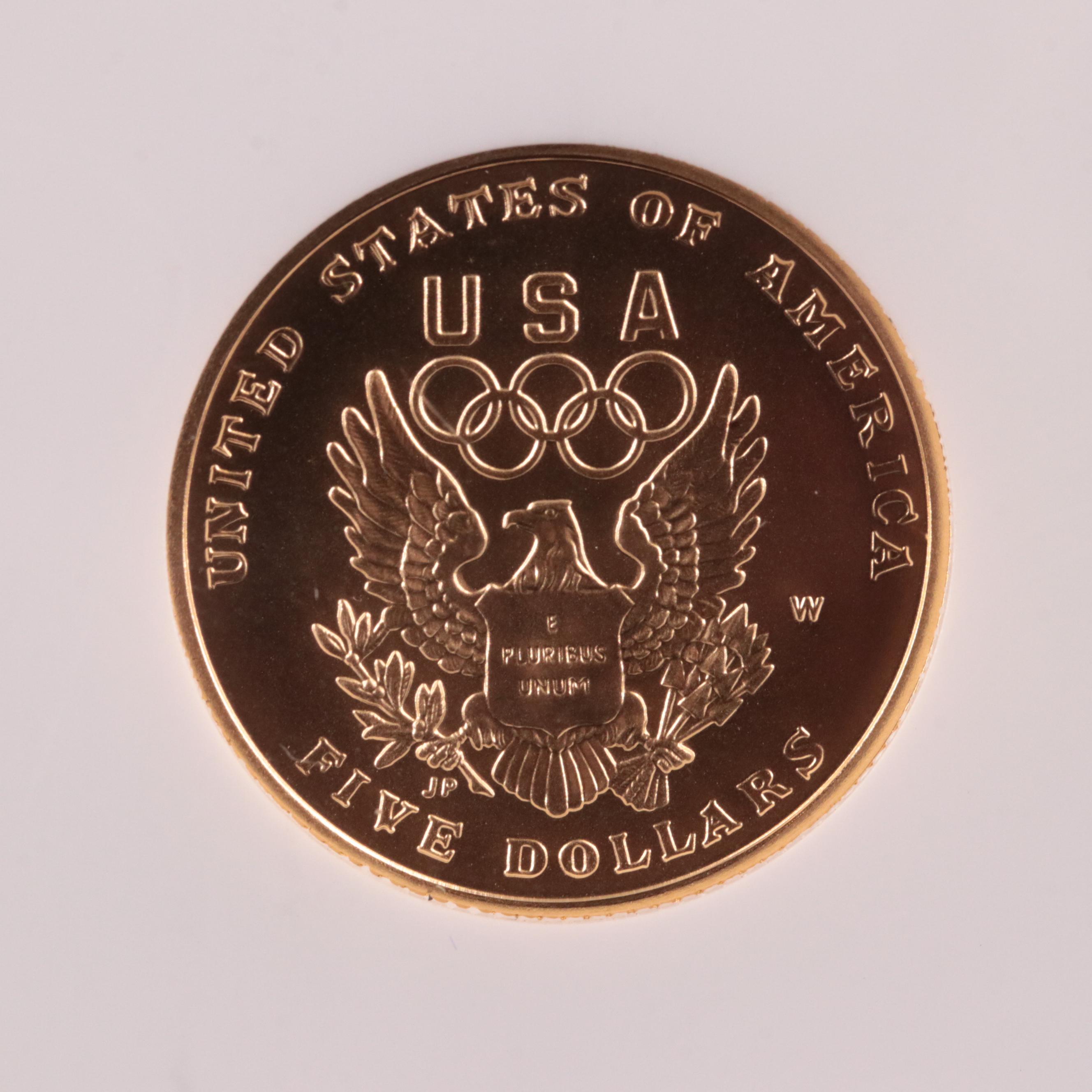 NGC Graded MS70 1992-W Olympics $5 Gold Commemorative Coin