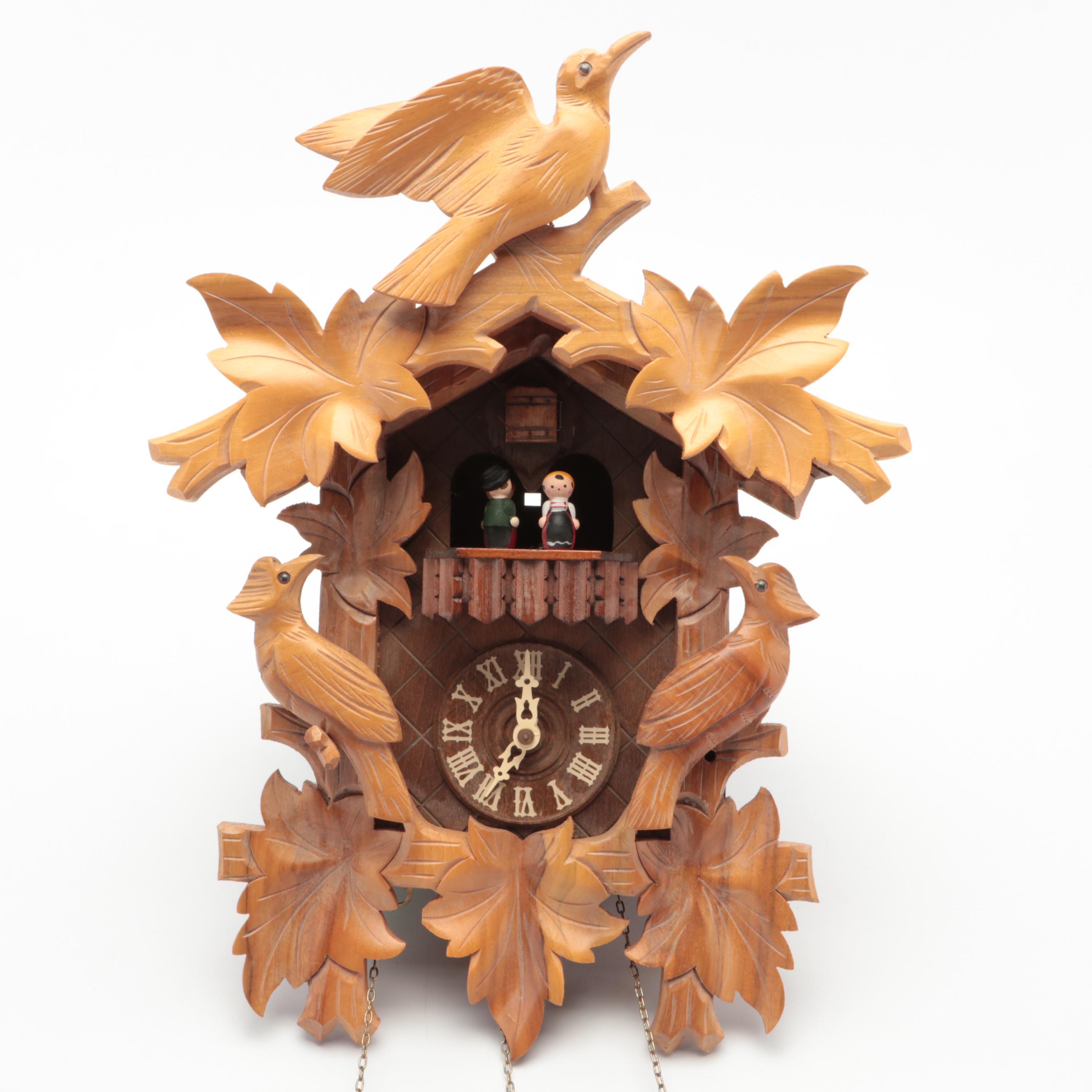 Traditional Style Carved German Musical Cuckoo Clock